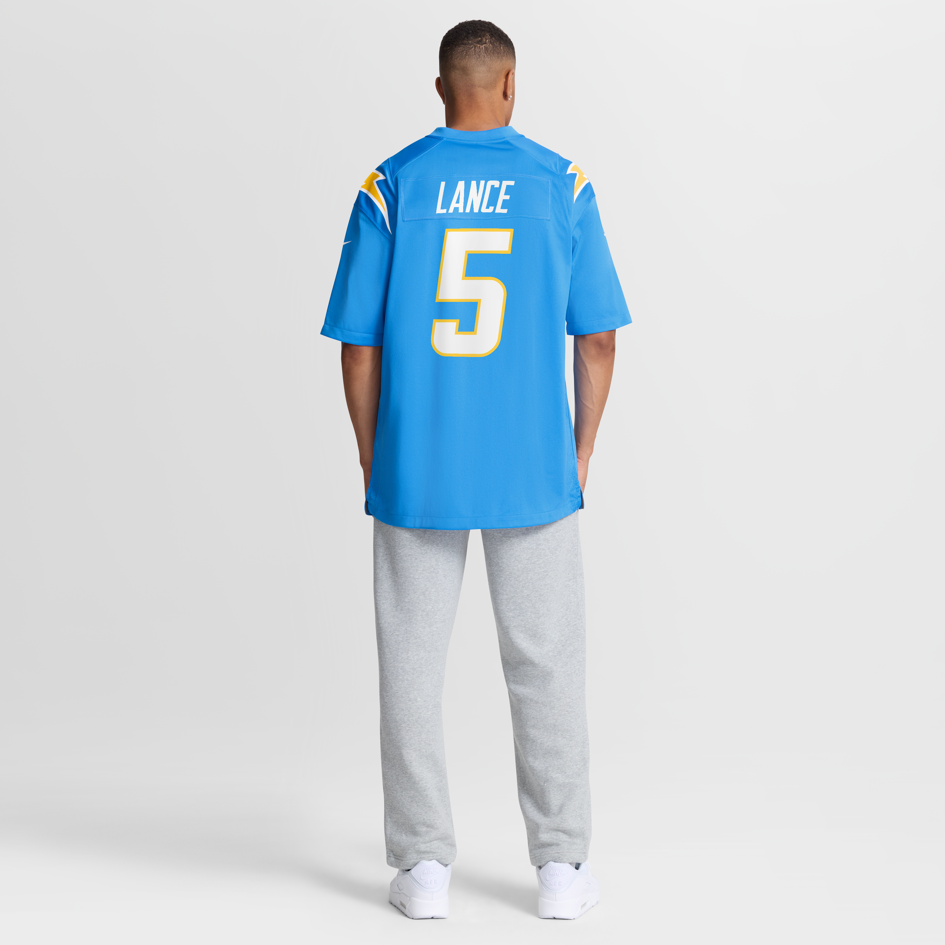Trey Lance Los Angeles Chargers Team Game Jersey - Powder Blue - Image 9