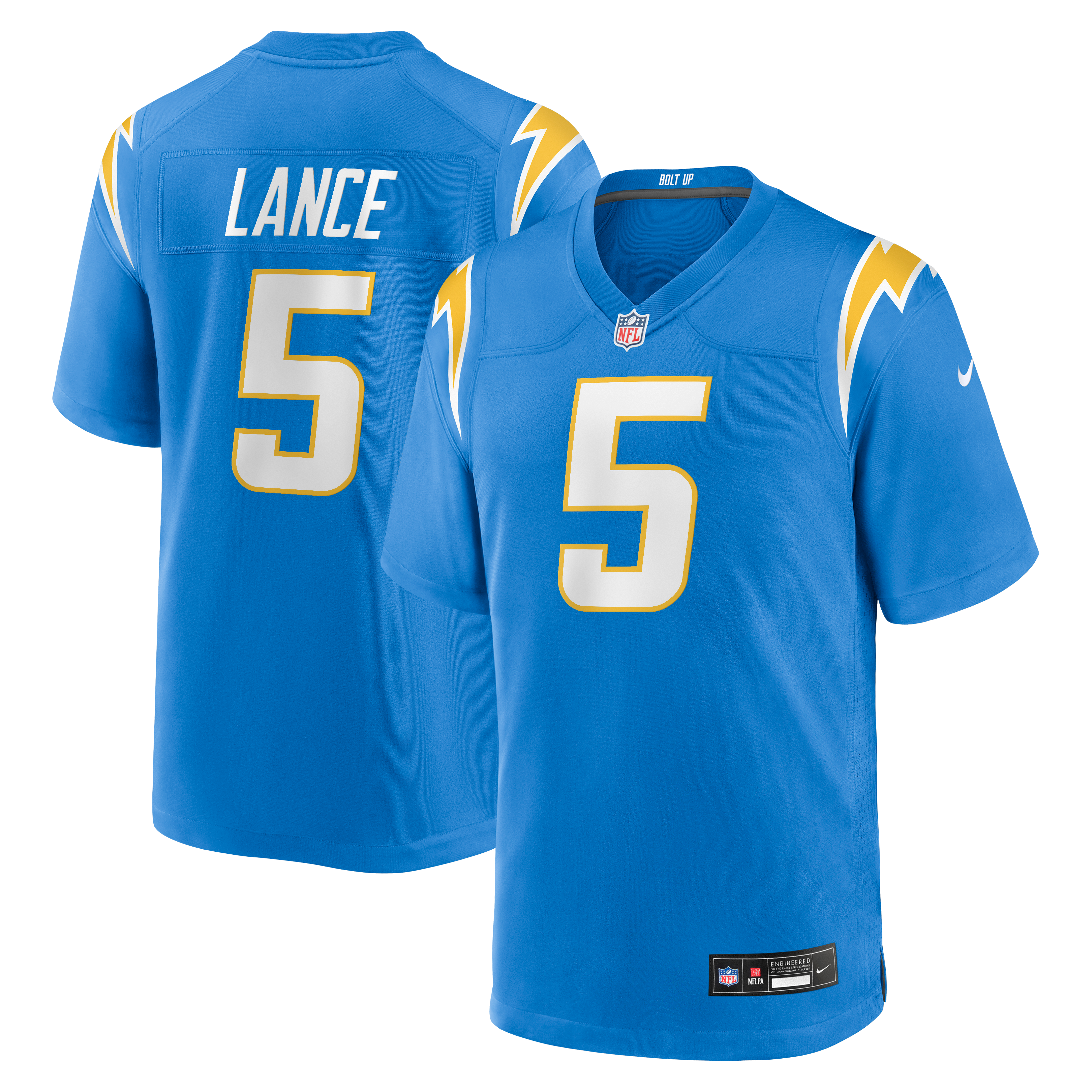 Trey Lance Los Angeles Chargers Team Game Jersey - Powder Blue