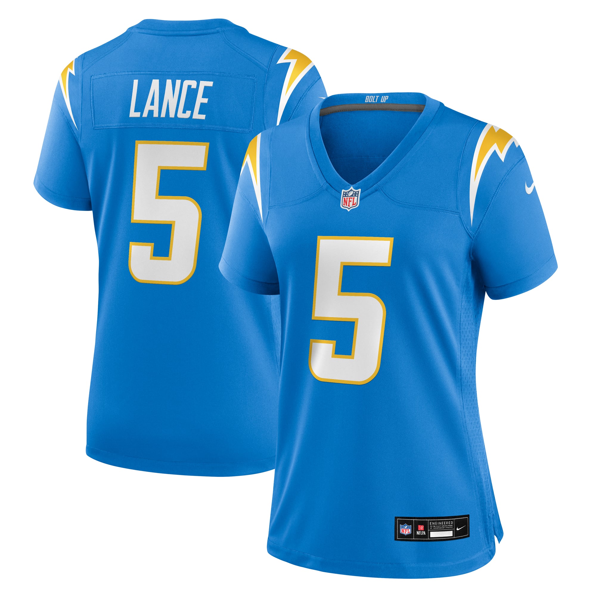 Trey Lance Los Angeles Chargers Women's Team Game Jersey - Powder Blue - Image 2