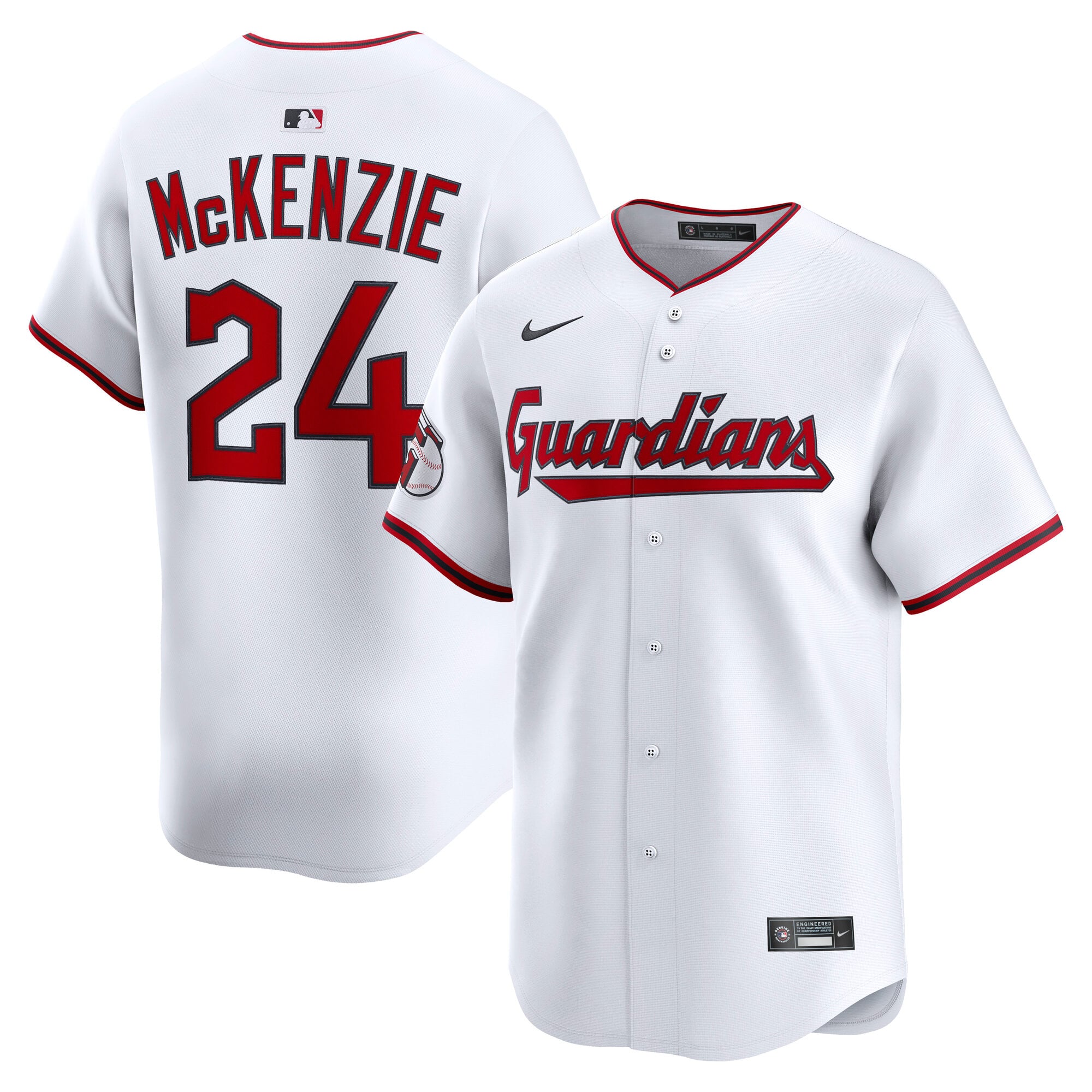 Triston McKenzie Cleveland Guardians Home Limited Player Jersey - White - Image 2