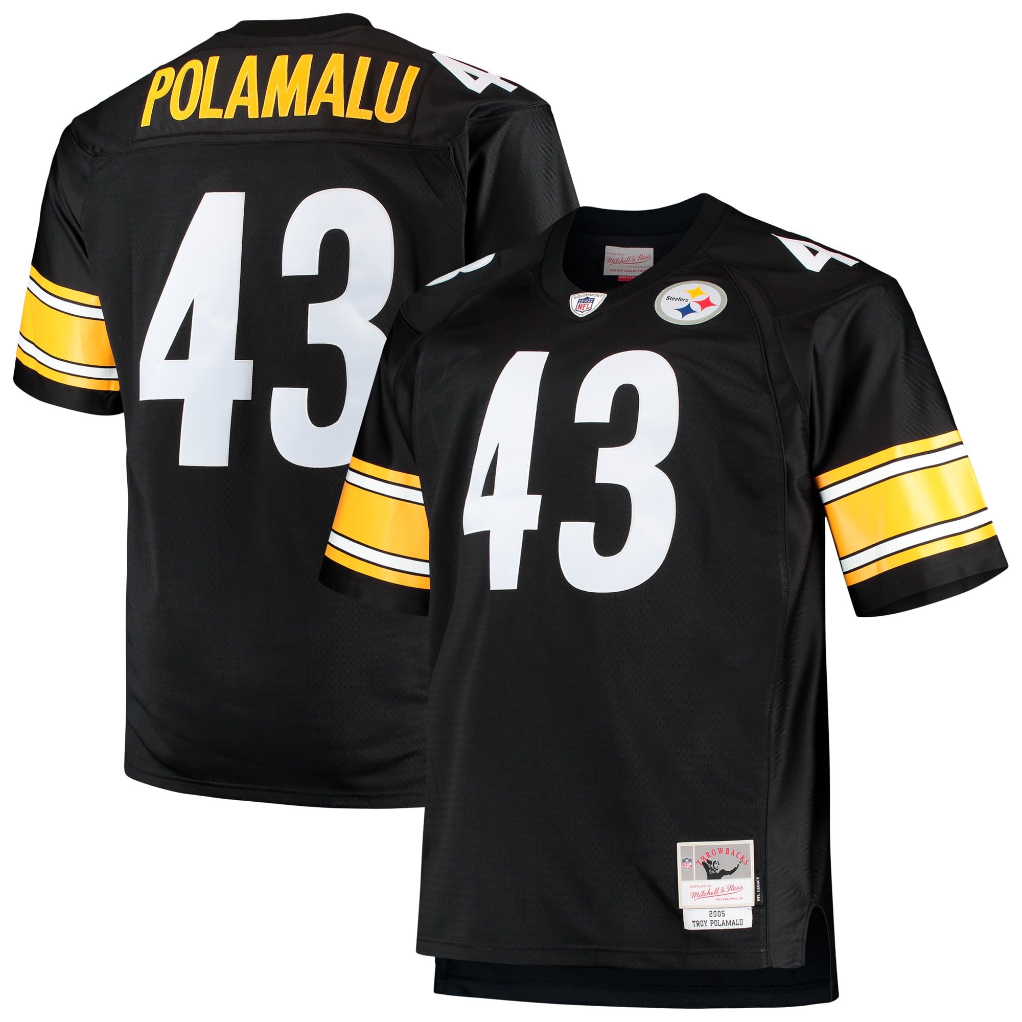 Troy Polamalu Pittsburgh Steelers Big & Tall 2005 Retired Player Jersey - Black - Image 2