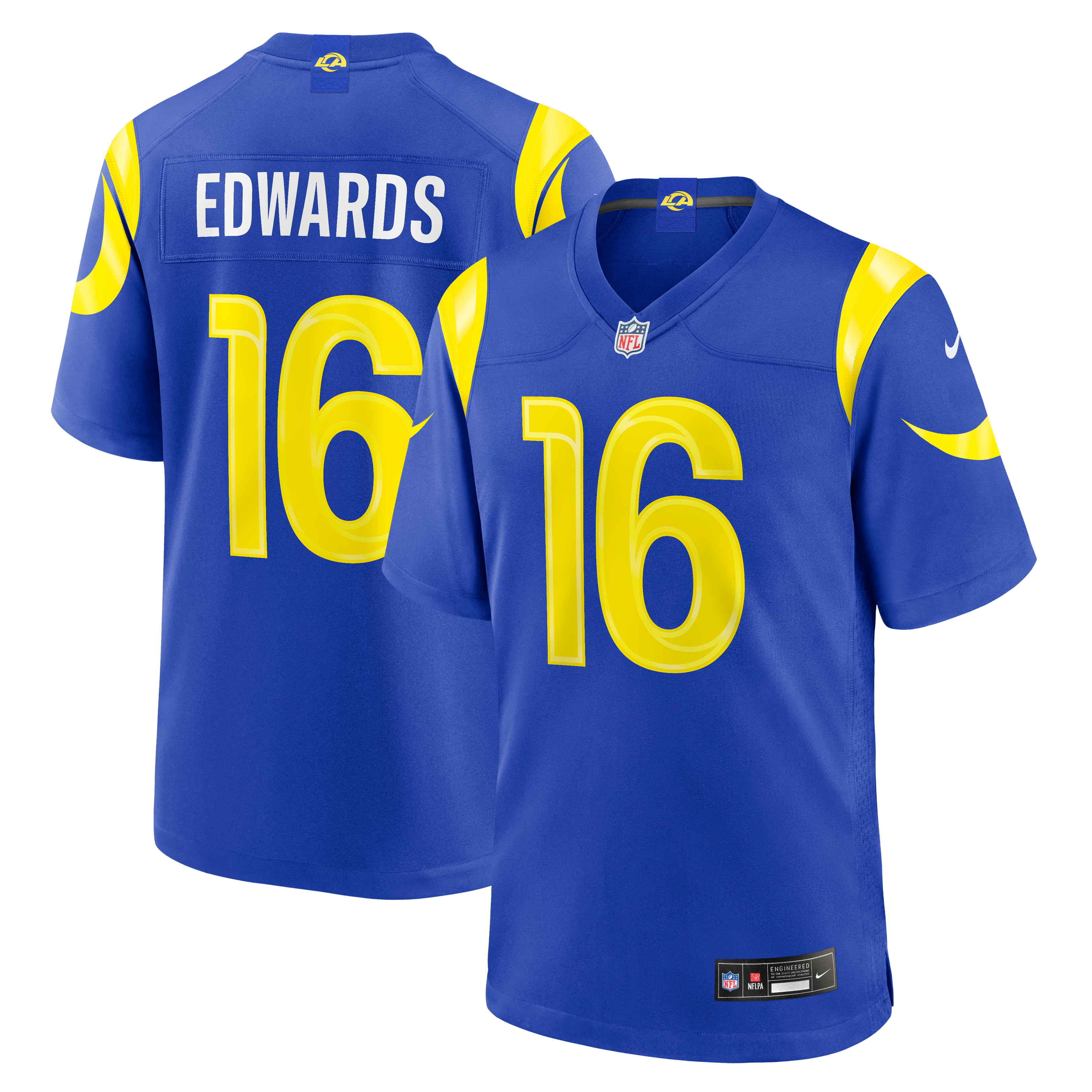 Tru Edwards Los Angeles Rams Team Game Jersey - Royal