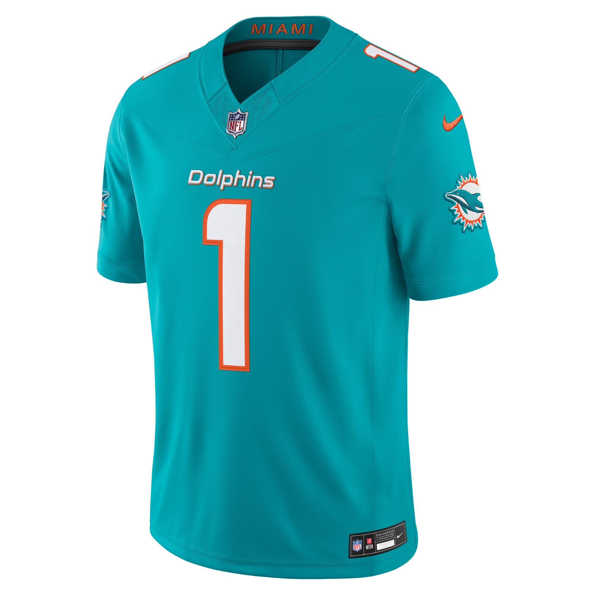 Tua Tagovailoa Miami Dolphins Team Vapor F.U.S.E. Stitched Limited Jersey - Aqua - Image 3