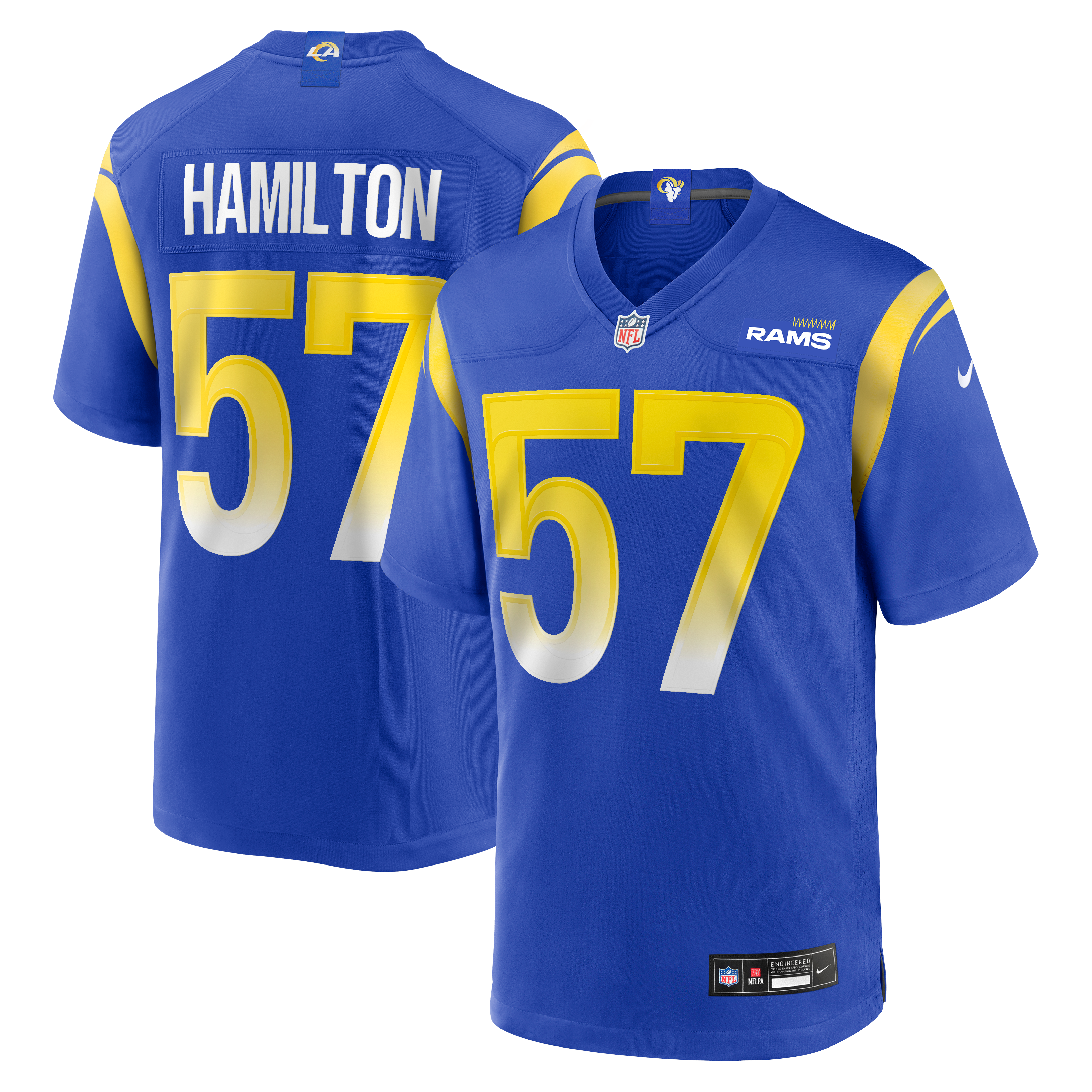 Ty Hamilton Los Angeles Rams Team Game Jersey - Royal