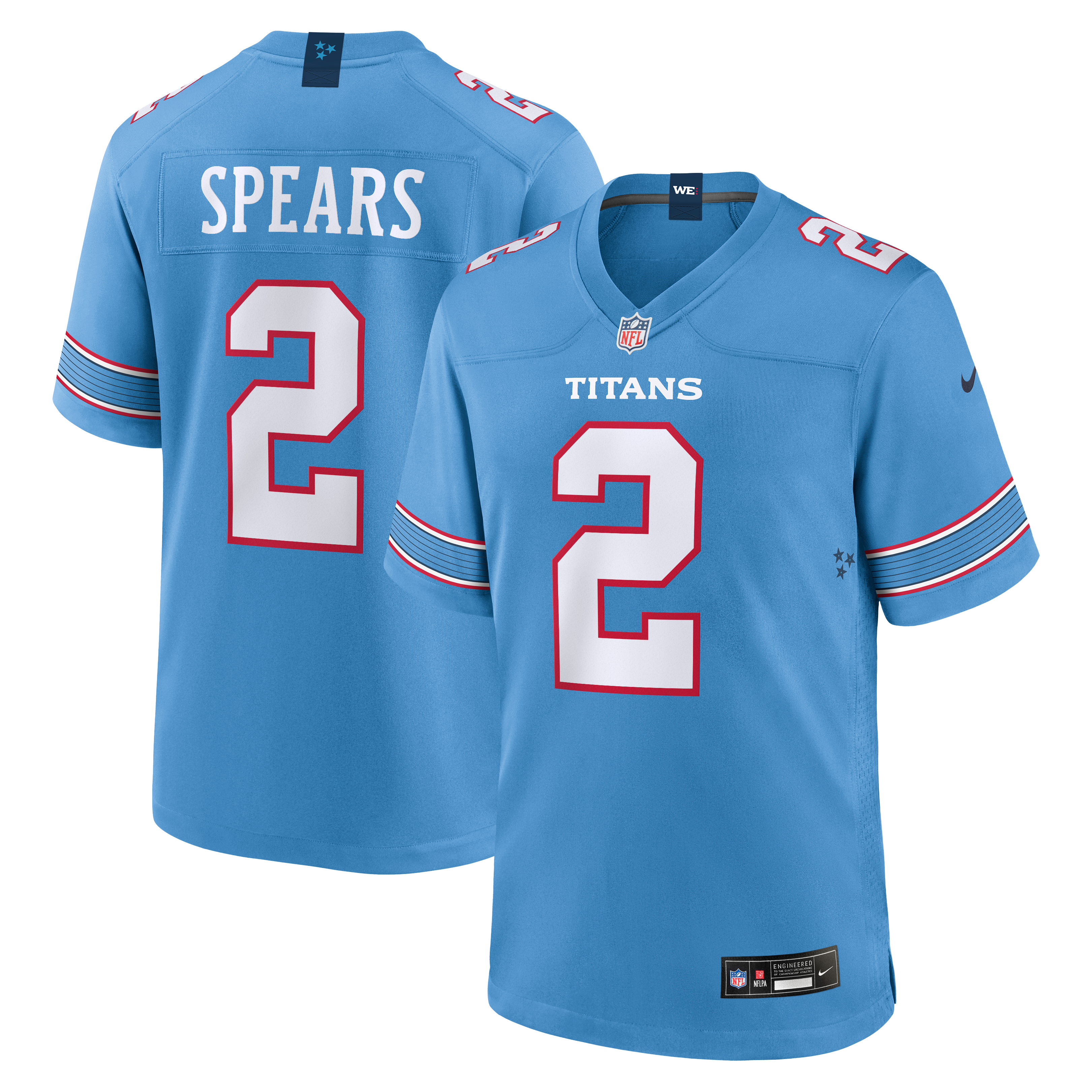 Tyjae Spears Tennessee Titans Game Jersey - Light Blue - Image 2