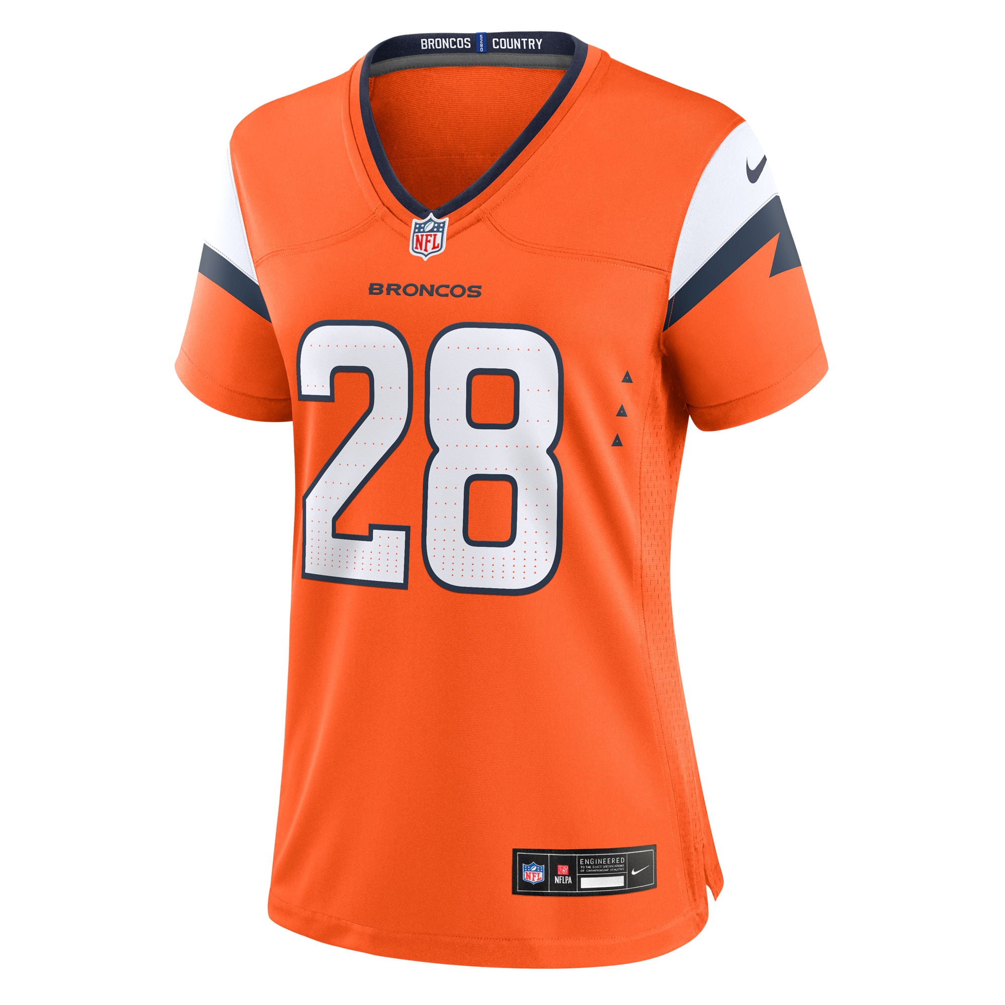 Tyler Badie Denver Broncos Women's Team Game Jersey - Orange - Image 3