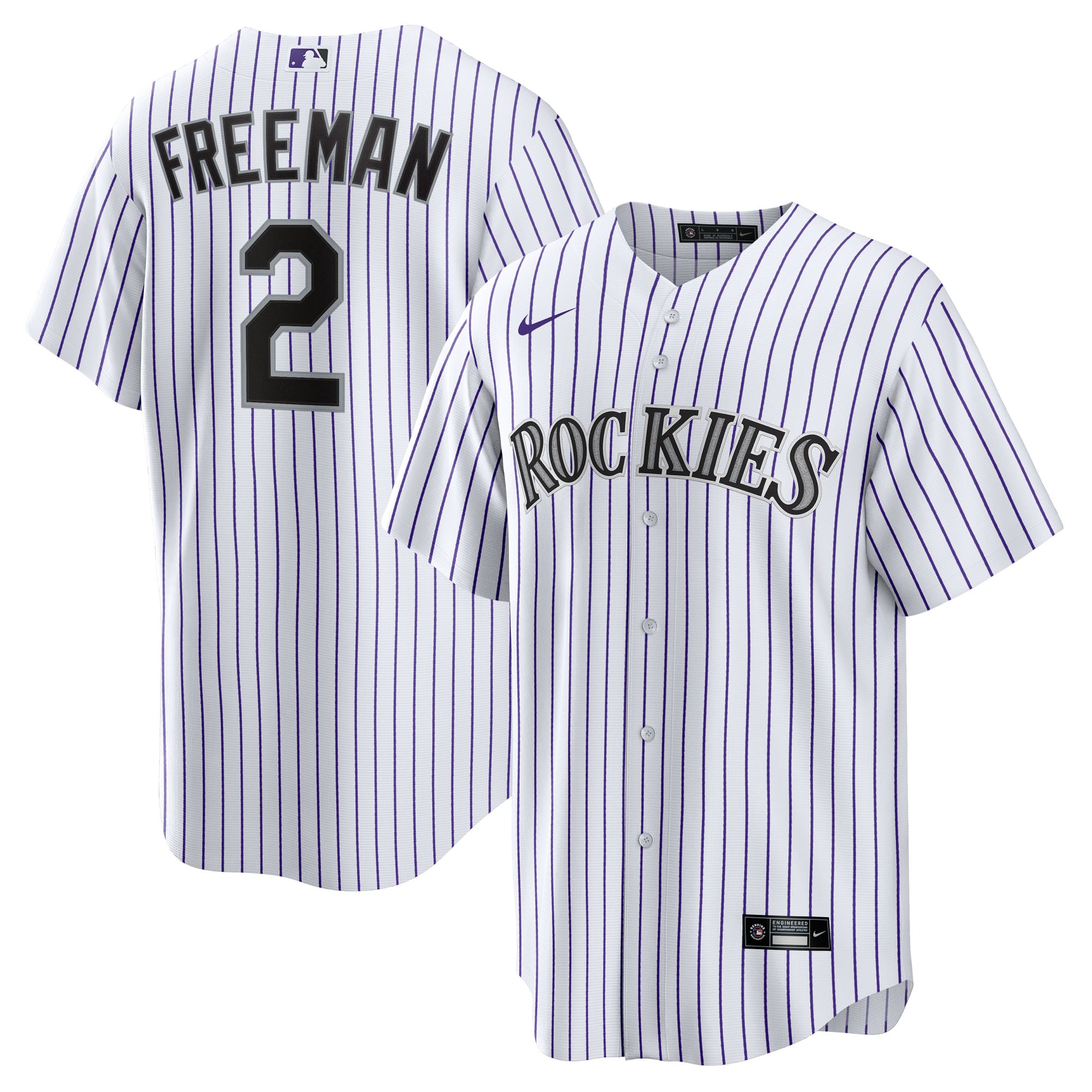 Tyler Freeman Colorado Rockies Youth Home Jersey - White - Image 2