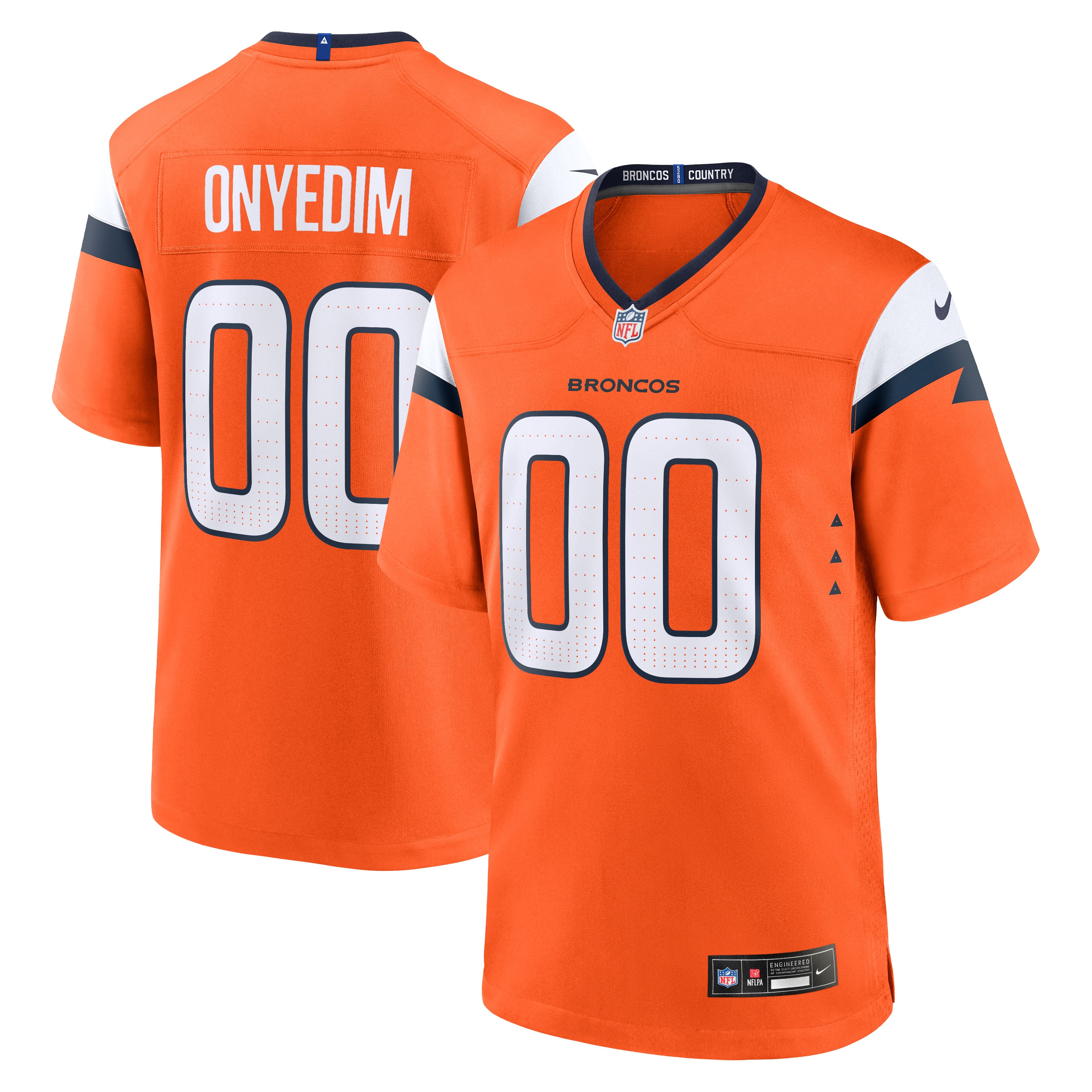 Tyler Onyedim Denver Broncos Game Jersey - Orange - Image 2