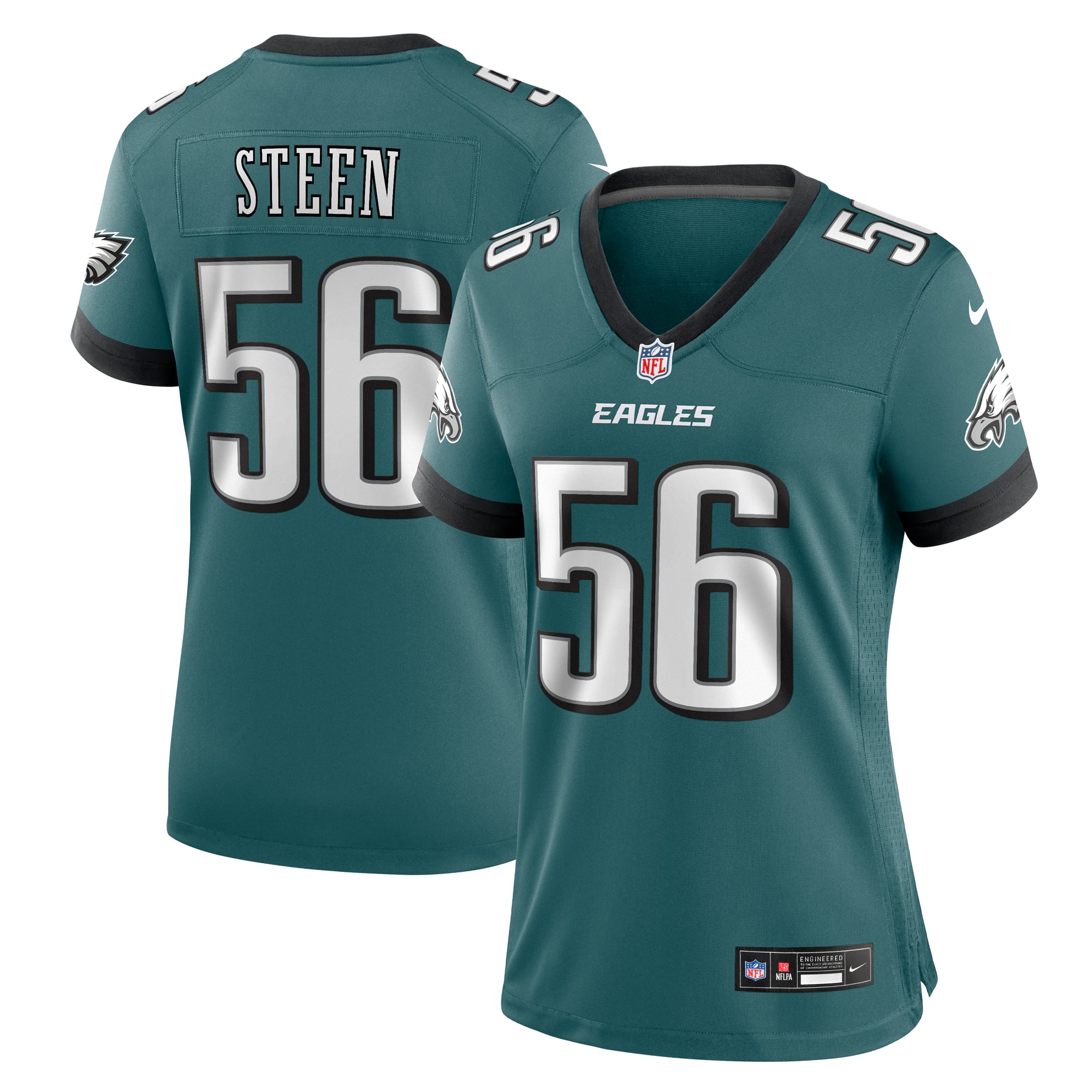 Tyler Steen Philadelphia Eagles Women's Team Game Jersey - Midnight Green - Image 2