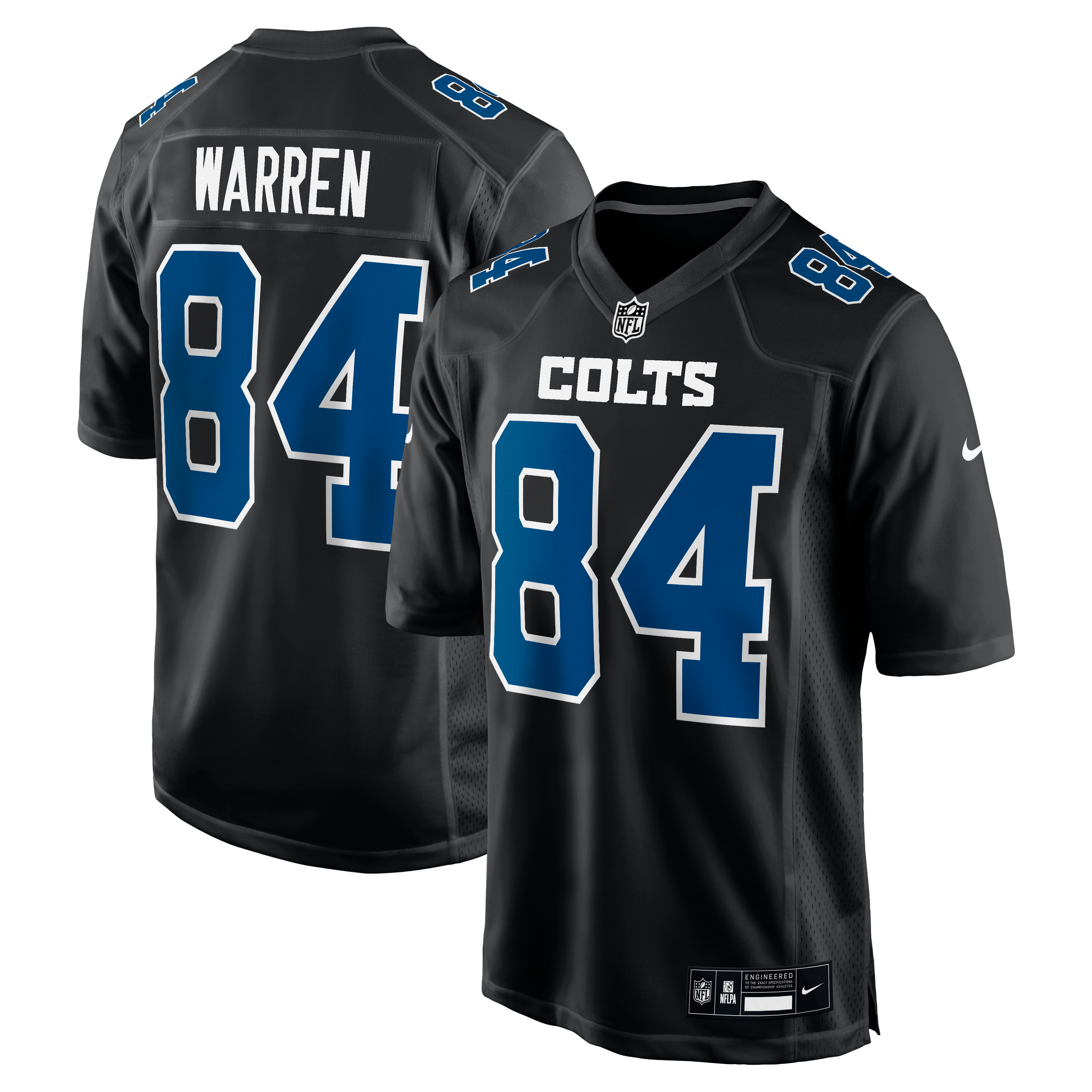 Tyler Warren Indianapolis Colts Fashion Game Jersey - Carbon Black - Black - Image 2