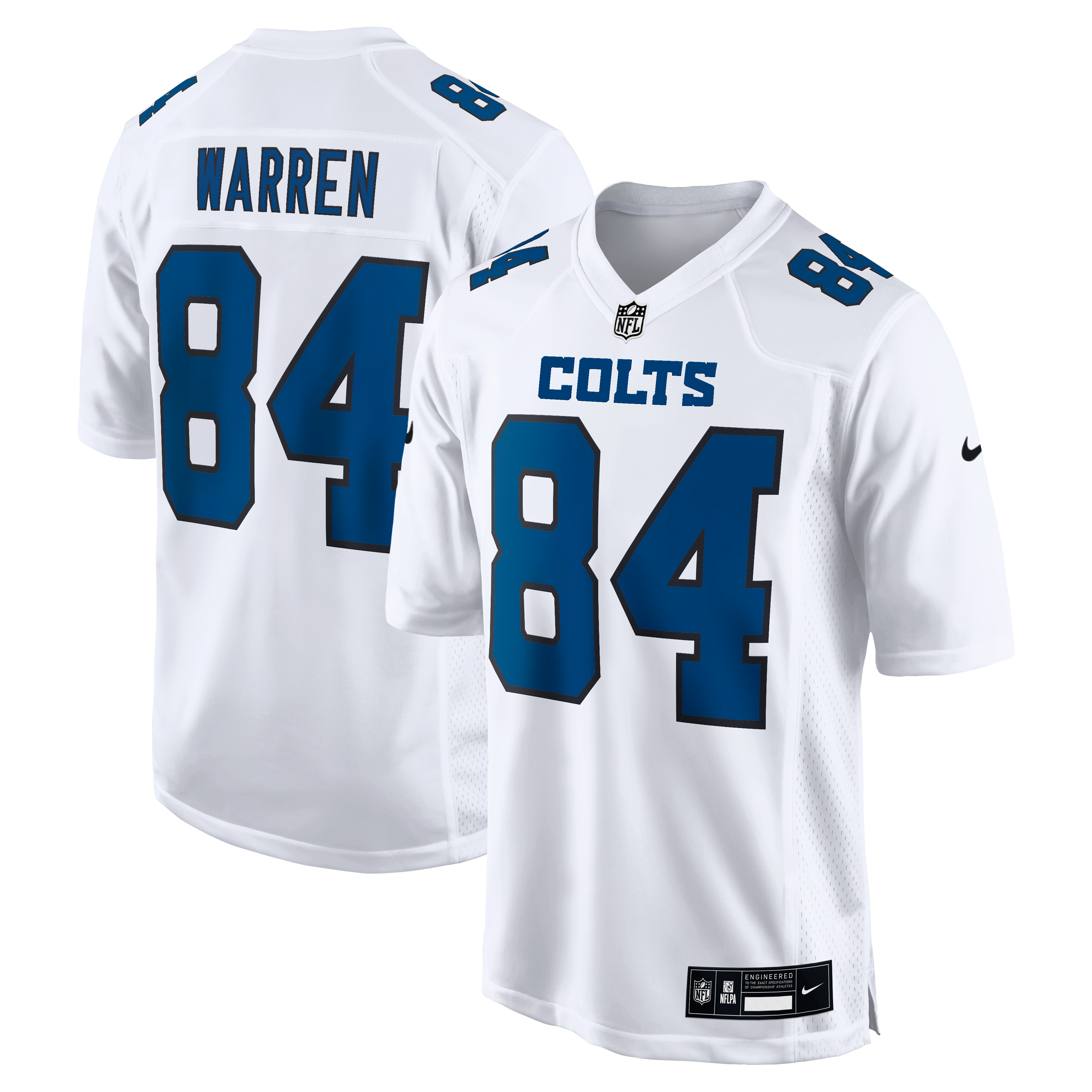 Tyler Warren Indianapolis Colts Fashion Game Jersey - Carbon Black - White