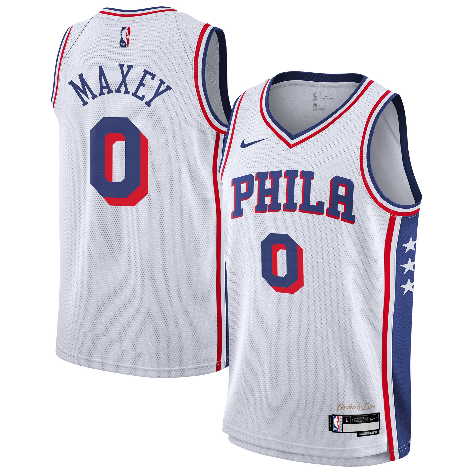 Tyrese Maxey Philadelphia 76ers Youth Association Swingman Jersey - White - Image 2