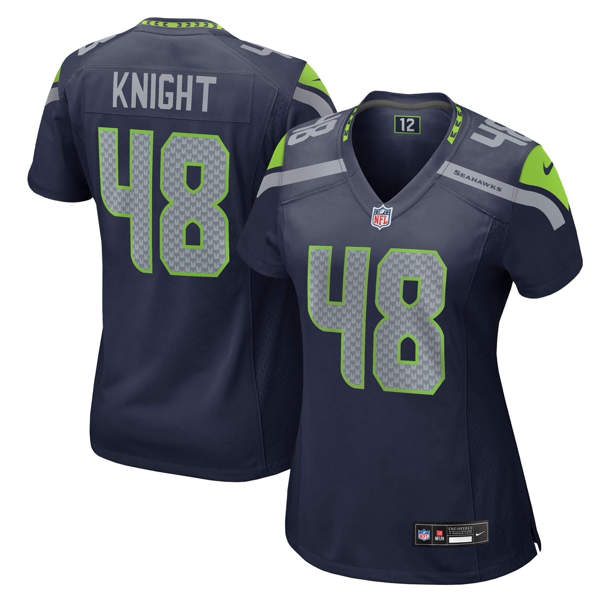 Tyrice Knight Seattle Seahawks Women's Team Game Jersey - College Navy - Image 2
