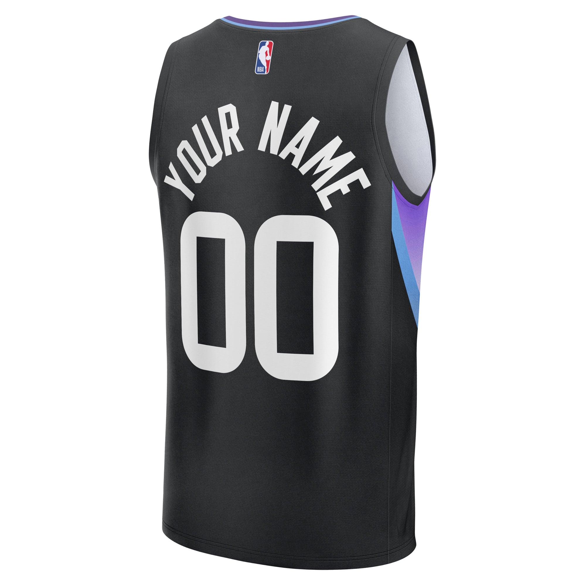 Utah Jazz Youth Fast Break Custom Jersey - Association Edition - Black - Image 4