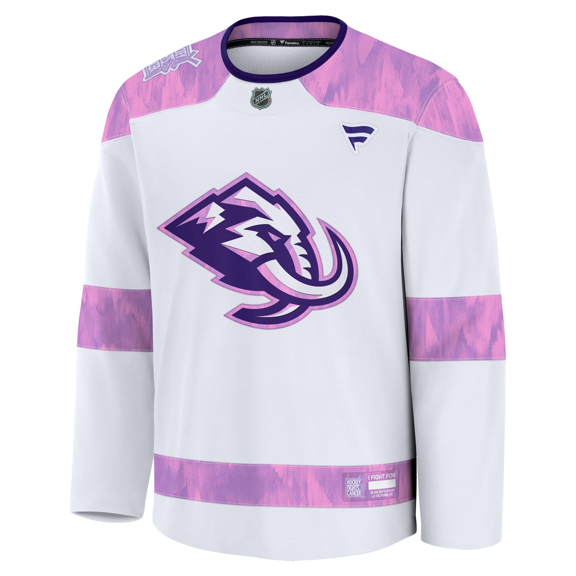 Utah Mammoth Hockey Fights Cancer Survivor Practice Jersey - White - Image 3