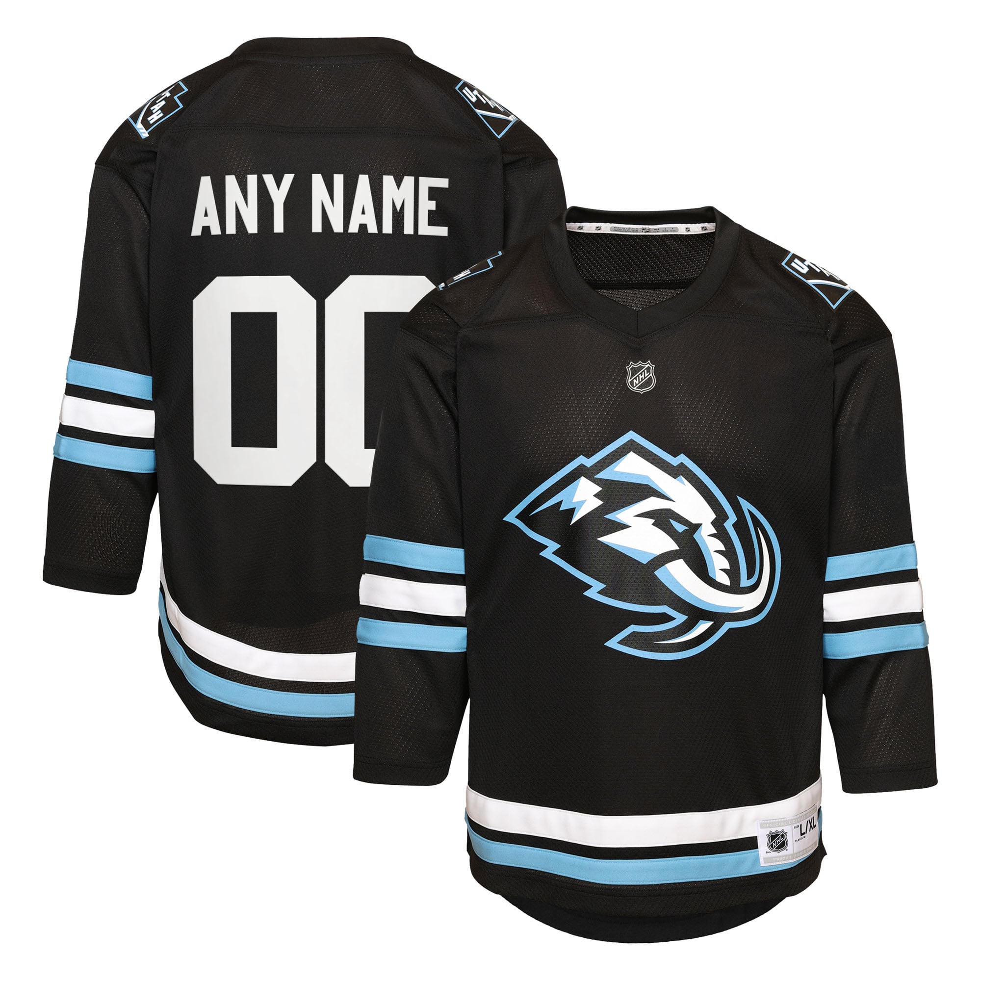 Utah Mammoth Youth Home Custom Jersey - Black - Image 2