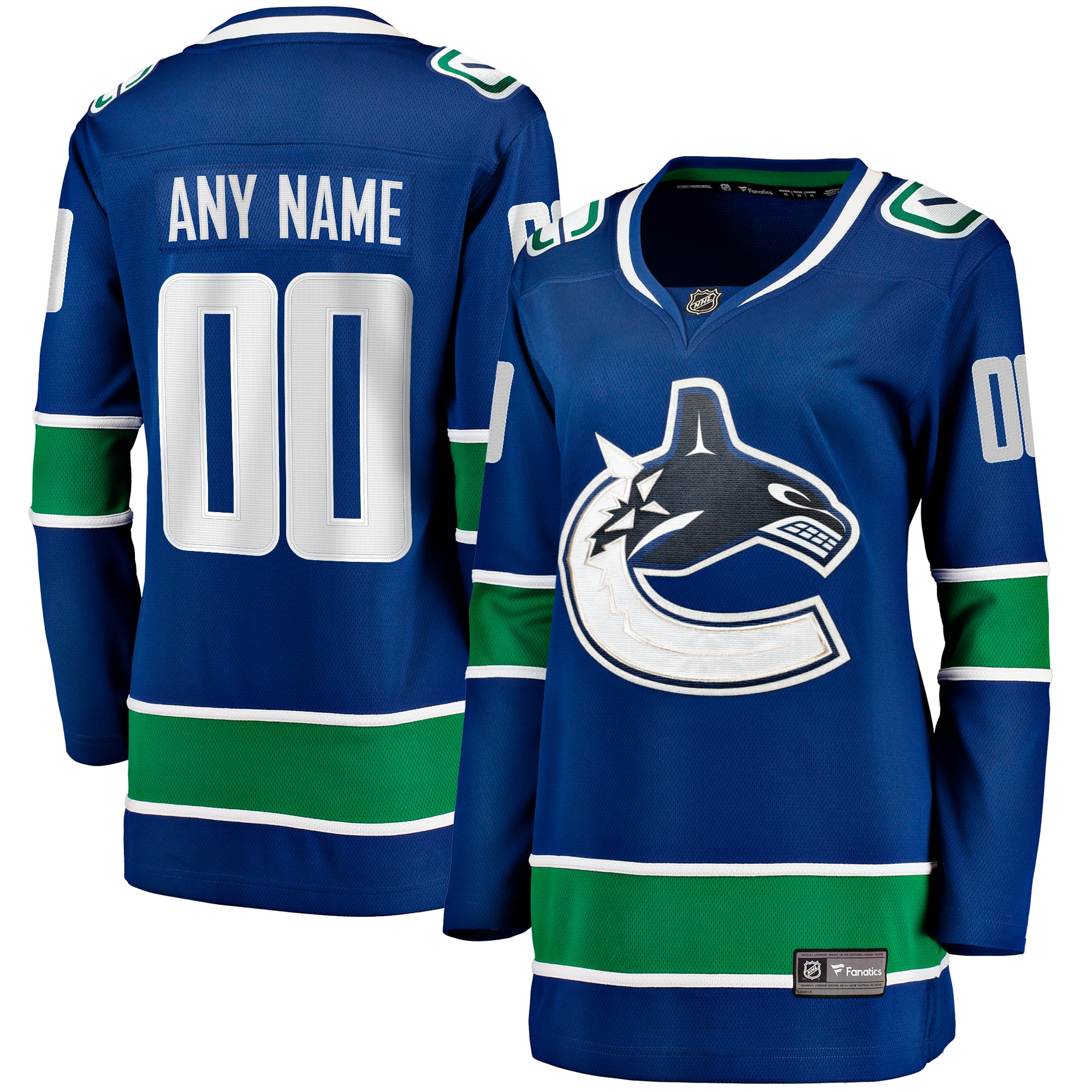 Vancouver Canucks Women's Breakaway Custom Jersey - Blue - Image 2