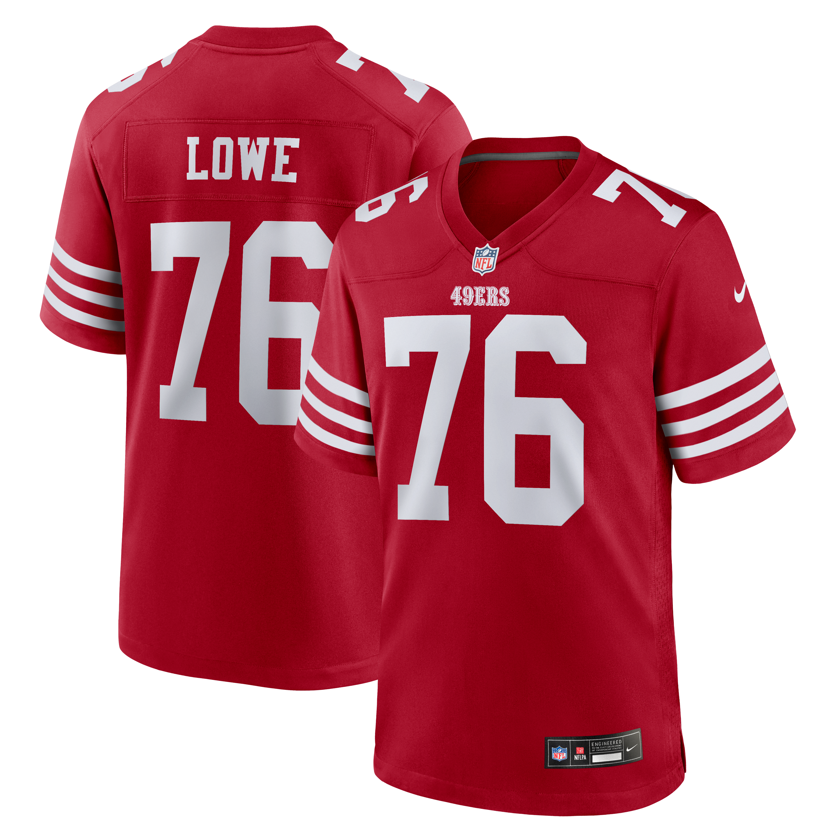 Vederian Lowe San Francisco 49ers Team Game Jersey - Scarlet - Image 2