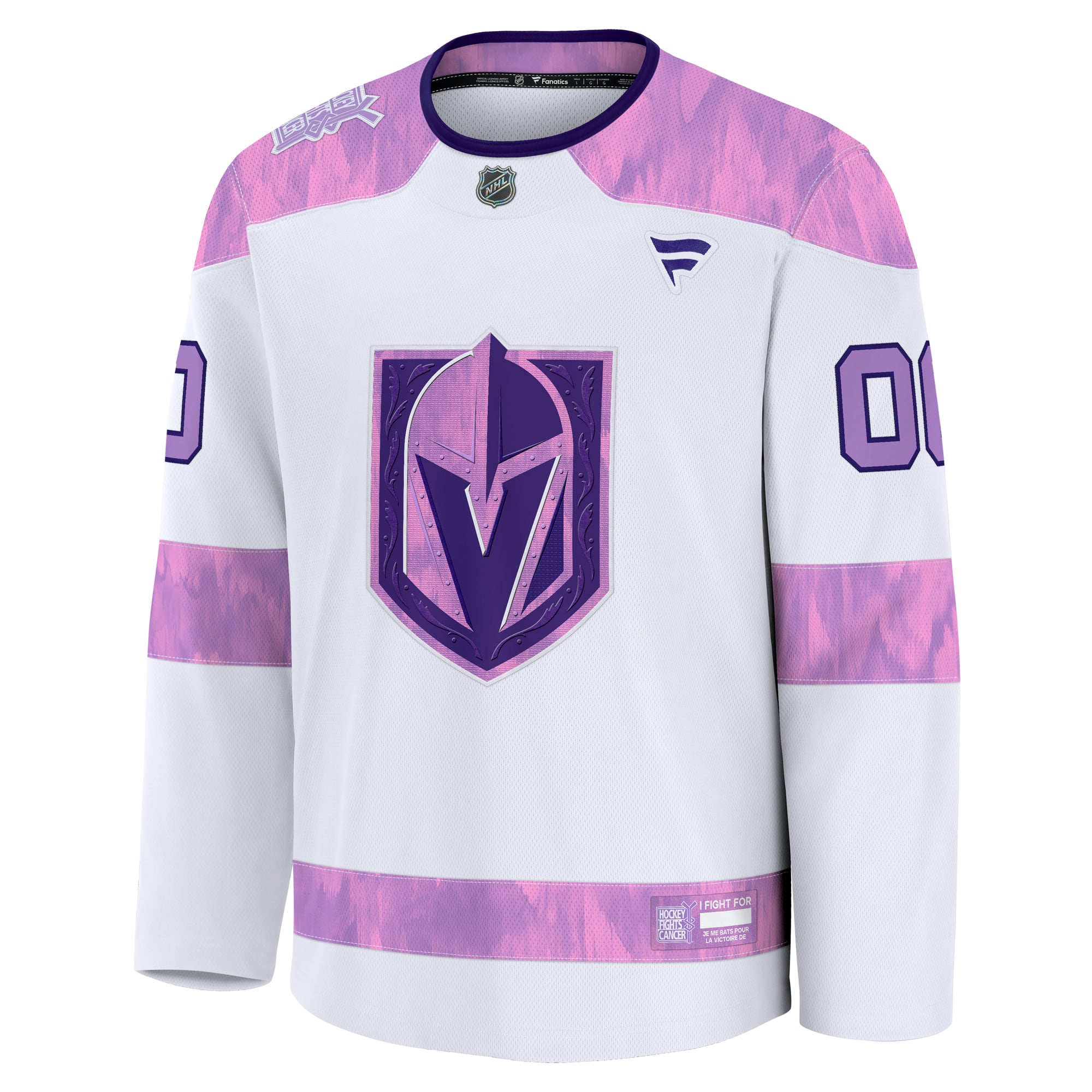 Vegas Golden Knights 2024 Hockey Fights Cancer Custom Practice Jersey - White - Image 3