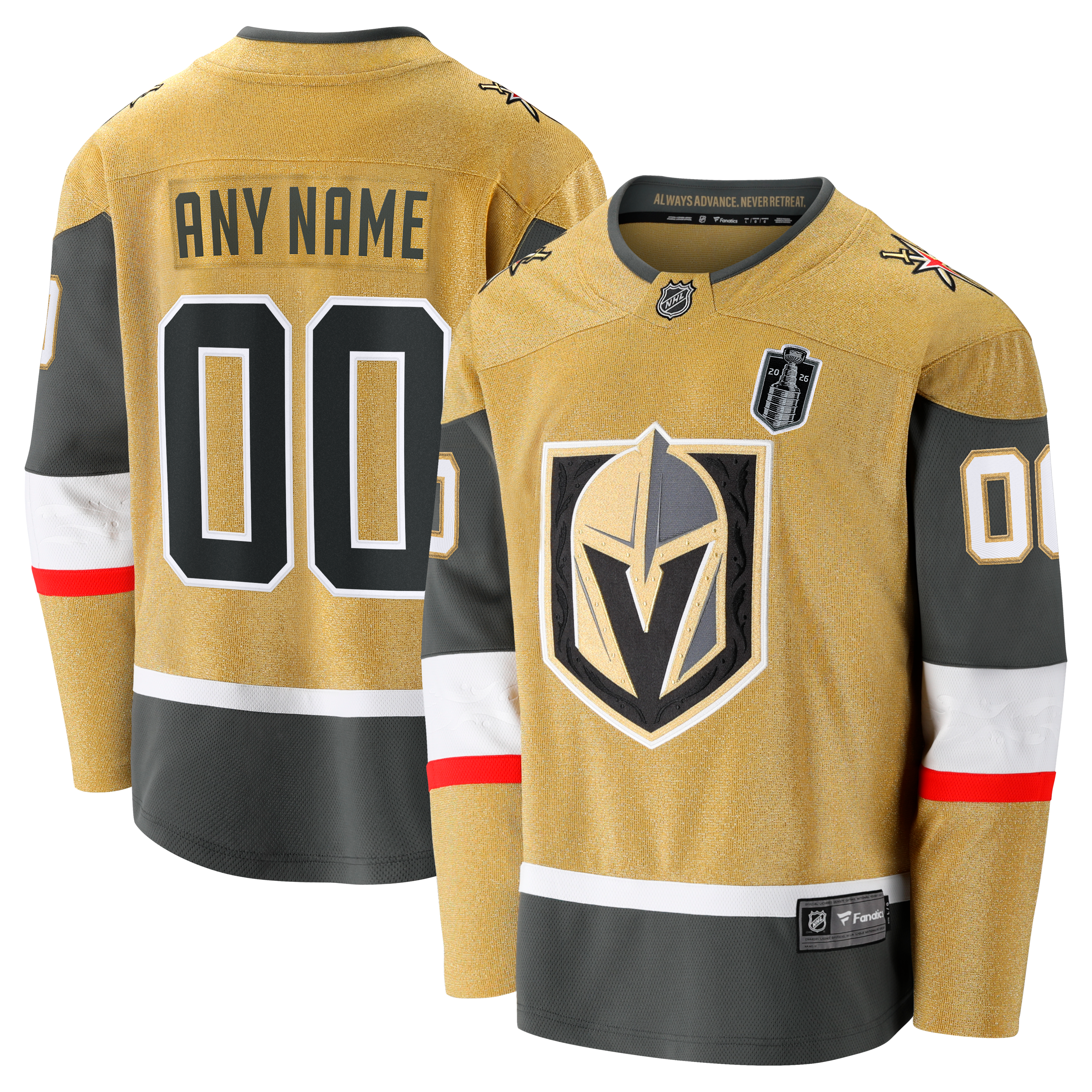 Vegas Golden Knights 2026 Stanley Cup Final Breakaway Custom Jersey - Gold - Image 2