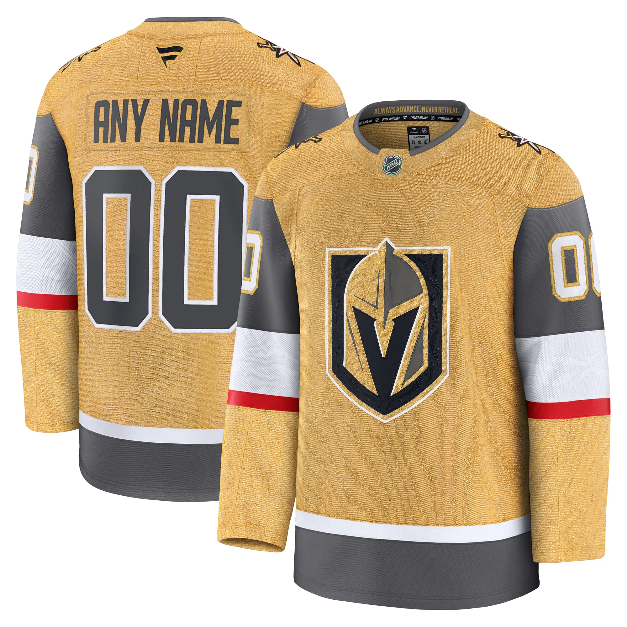 Vegas Golden Knights Alternate Premium Custom Jersey - Gold - Image 2