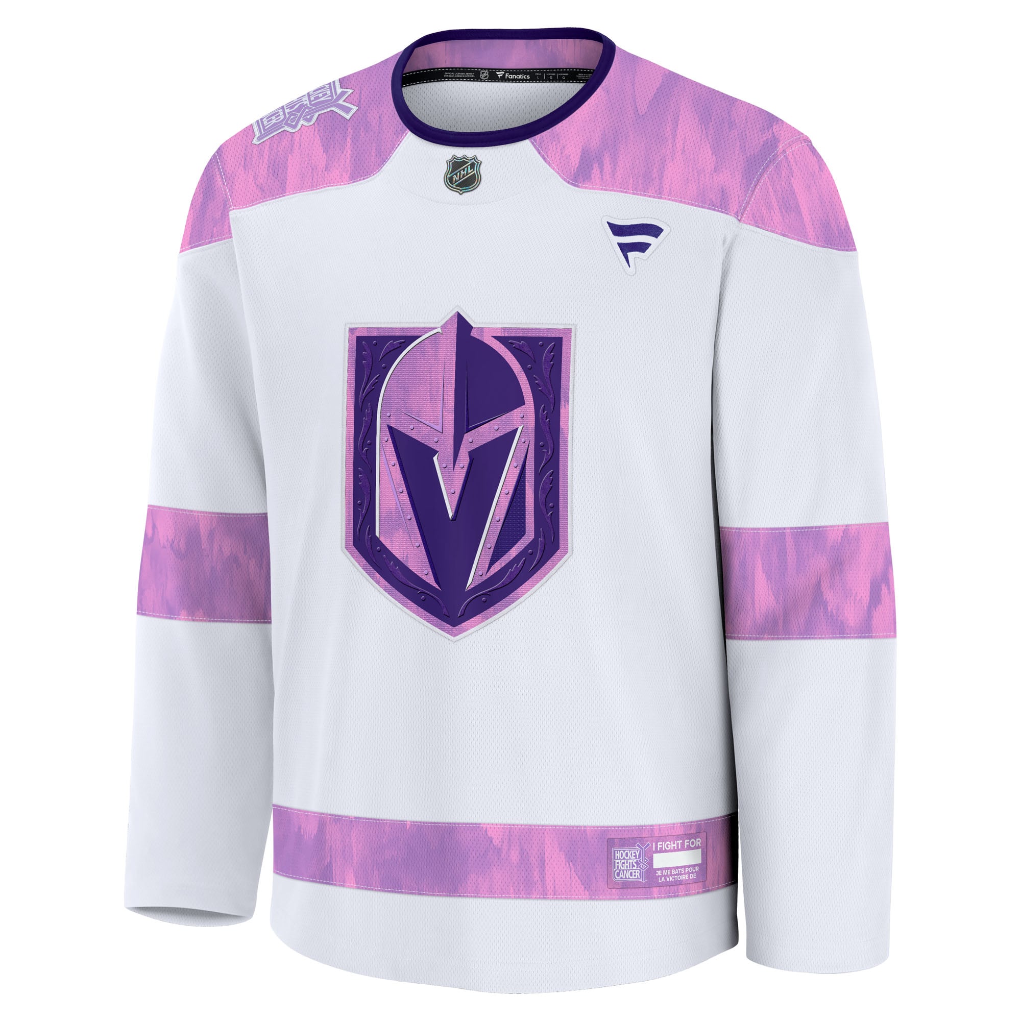 Vegas Golden Knights Hockey Fights Cancer Survivor Practice Jersey - White - Image 3