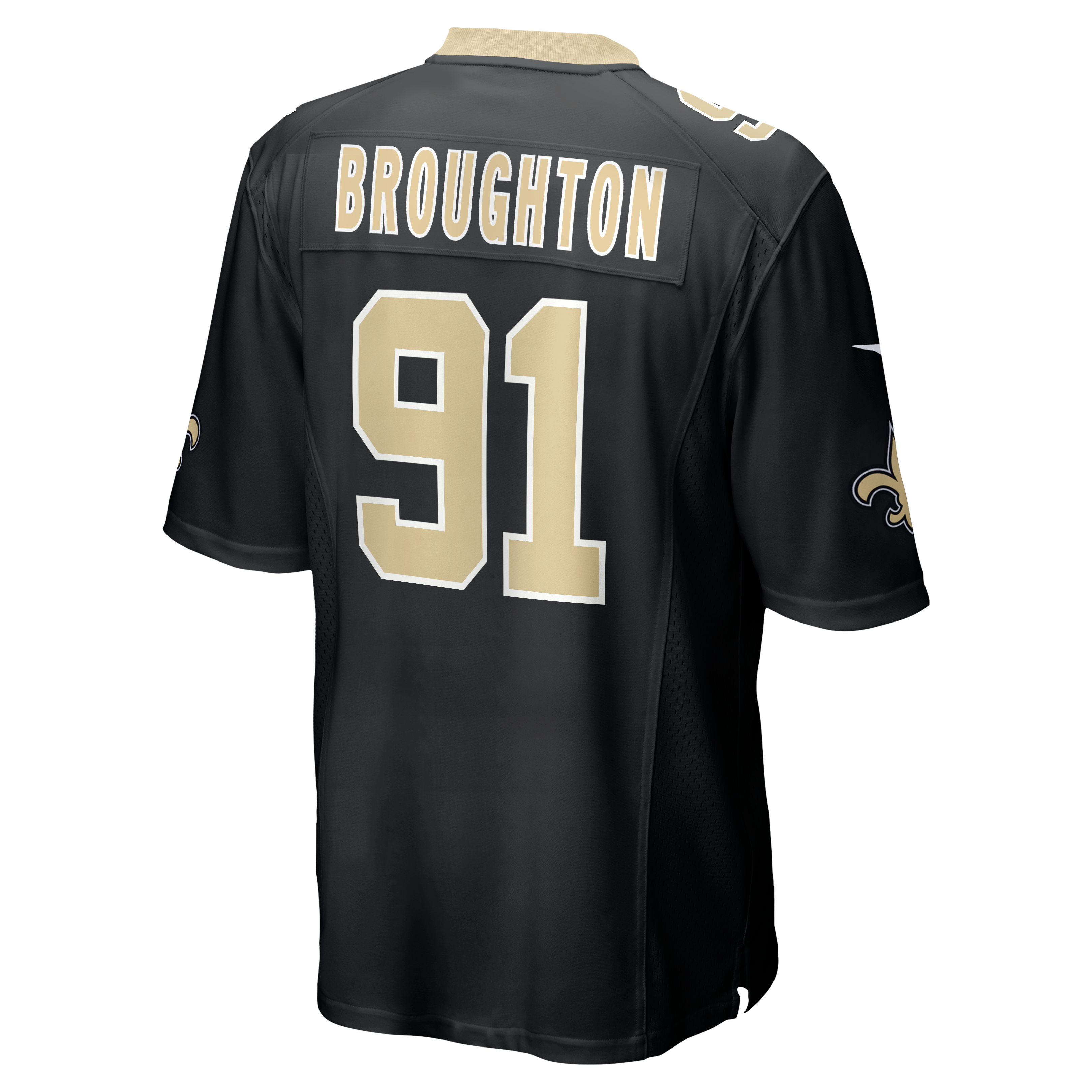 Vernon Broughton New Orleans Saints Team Game Jersey - Black - Image 4