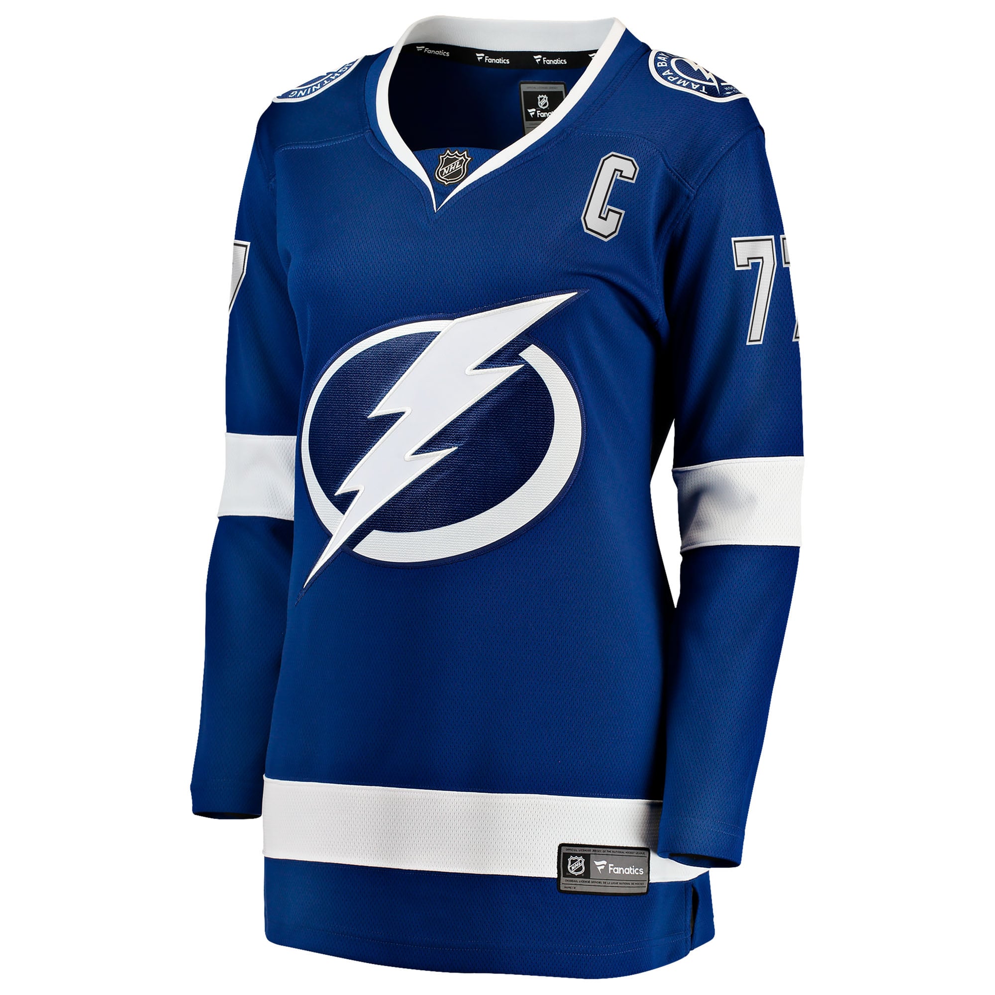 Victor Hedman Tampa Bay Lightning Women's Home Captain Patch Breakaway Jersey - Blue - Image 3