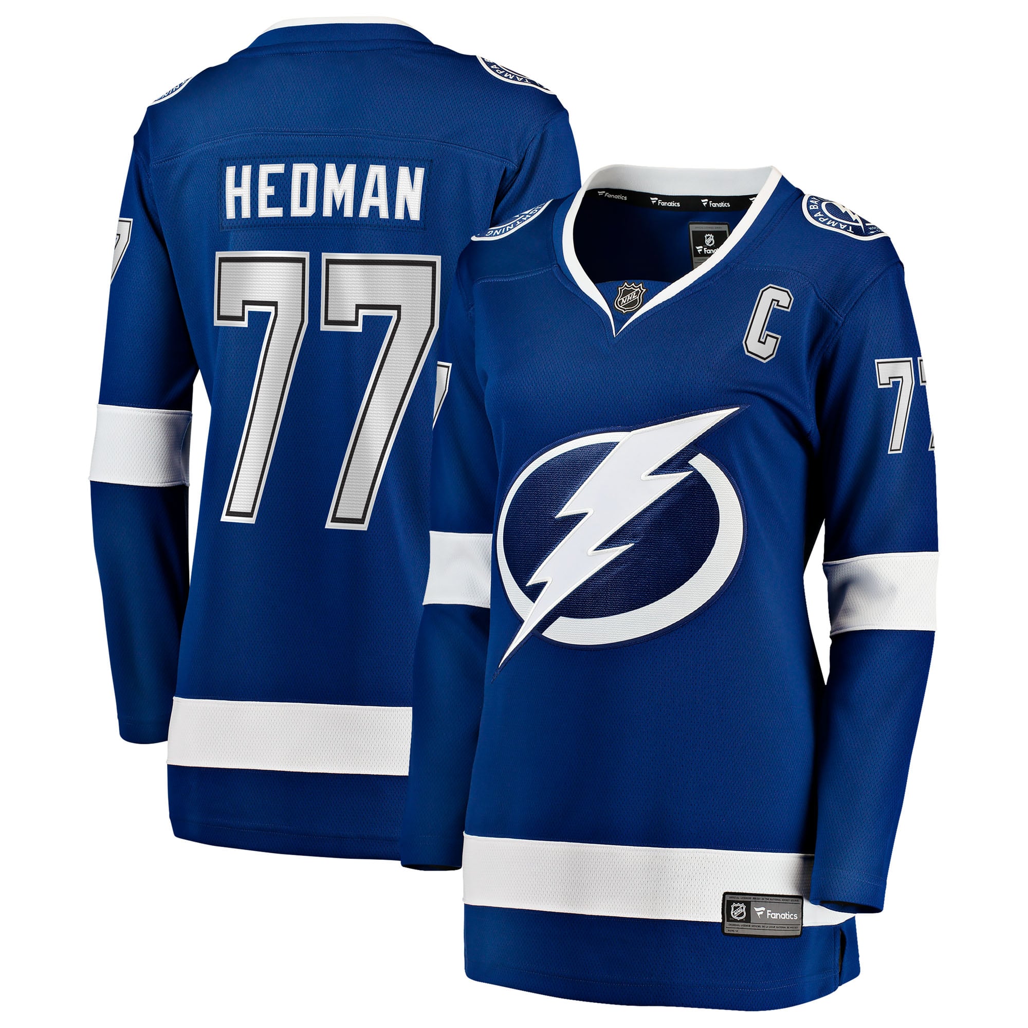Victor Hedman Tampa Bay Lightning Women's Home Captain Patch Breakaway Jersey - Blue