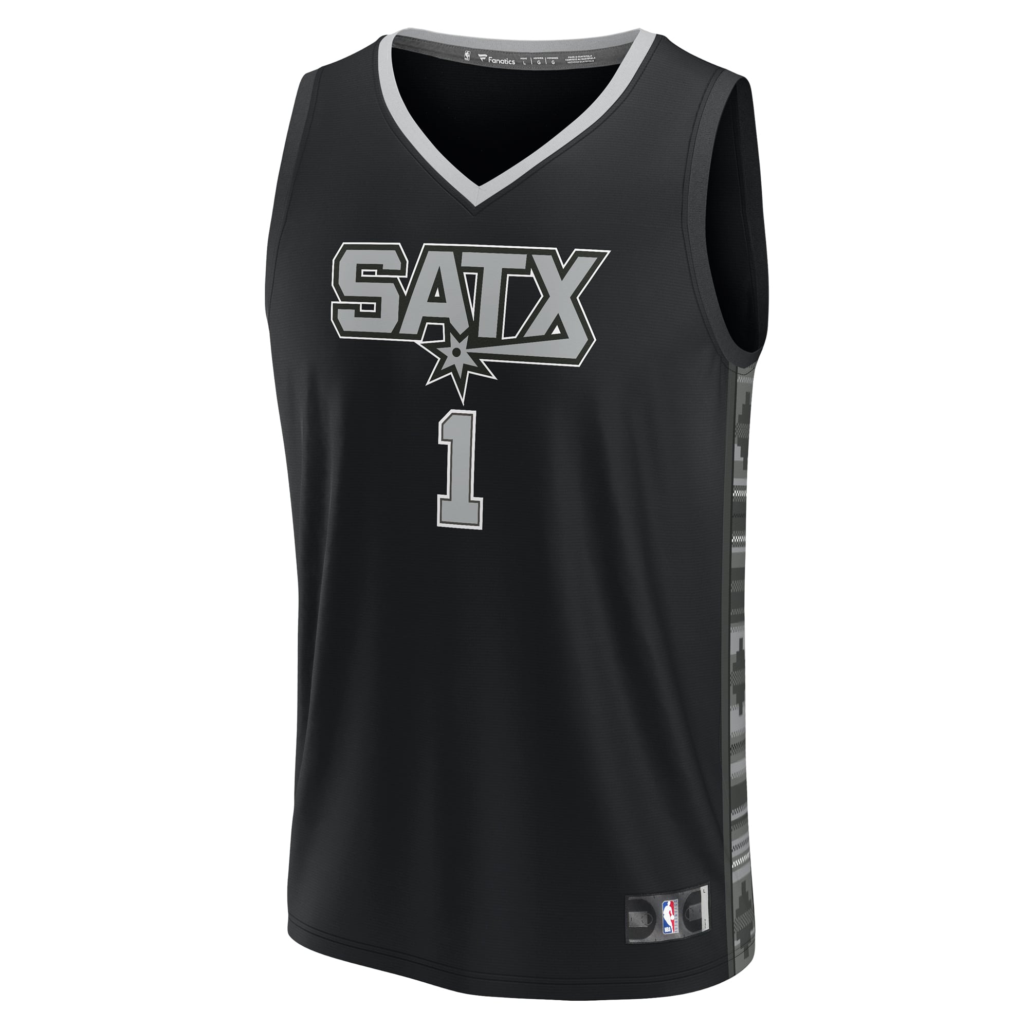Victor Wembanyama San Antonio Spurs Youth Fast Break Player Jersey - Statement Edition - Black - Image 3