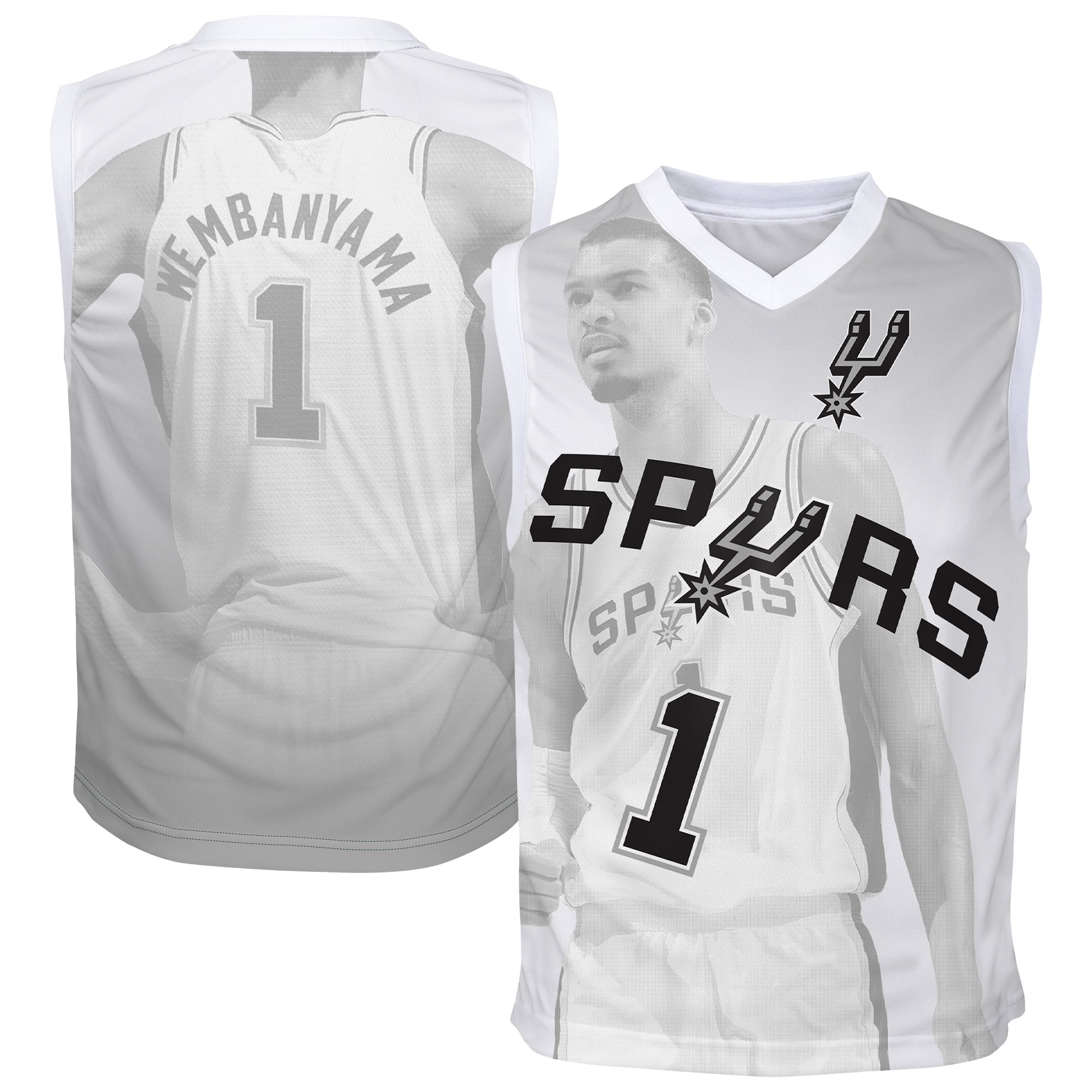 Victor Wembanyama San Antonio Spurs Outerstuff Youth Hometown Fashion Jersey - Silver - Image 2