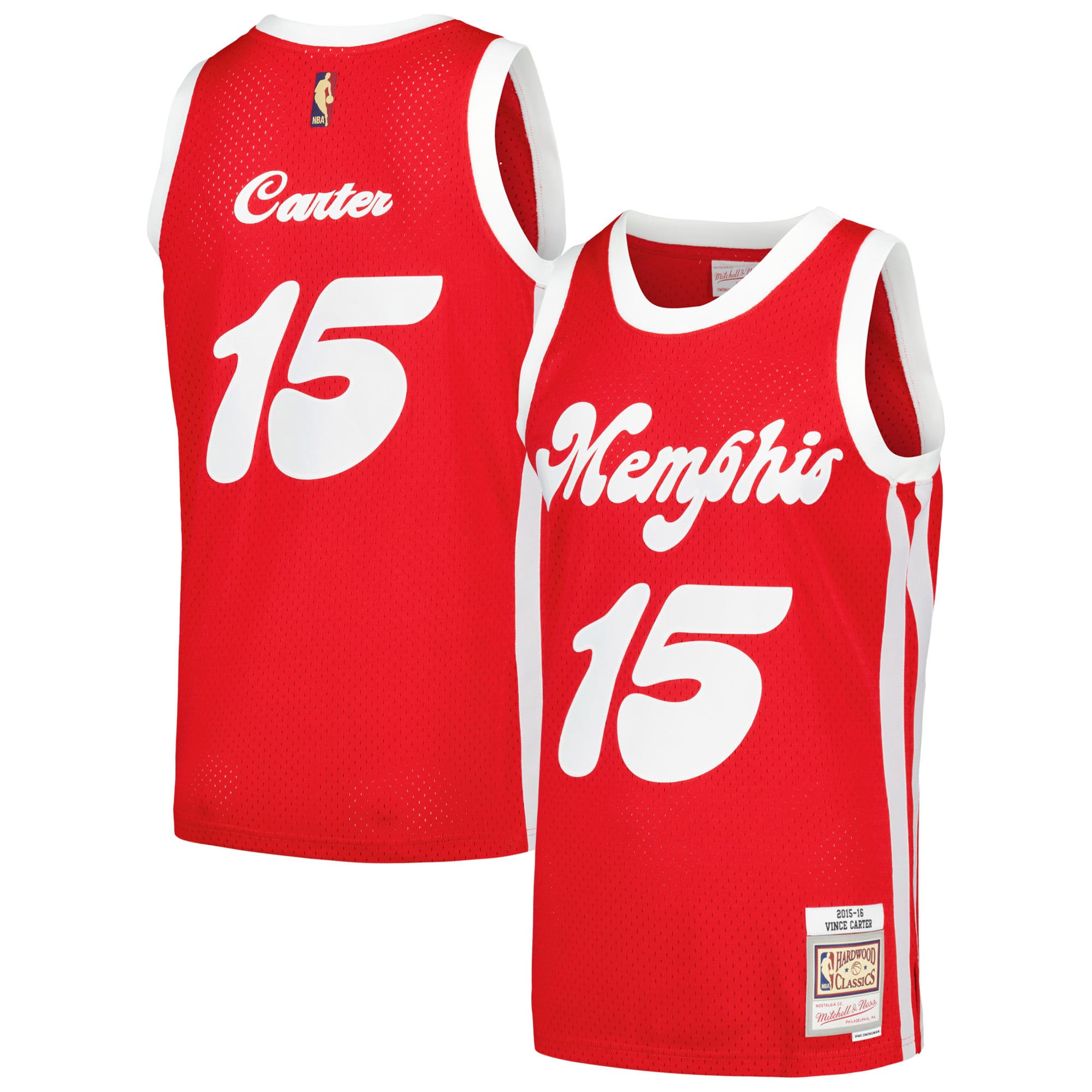 Vince Carter Memphis Grizzlies 2015/16 Hardwood Classics Swingman Jersey - Red - Image 2