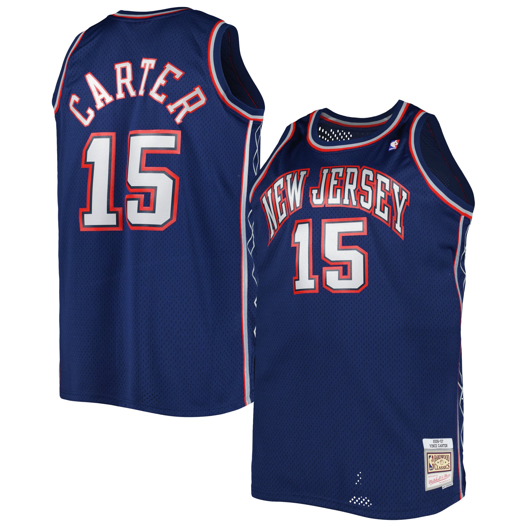 Vince Carter New Jersey Nets Big & Tall Hardwood Classics 2006/07 Swingman Jersey - Navy - Image 2