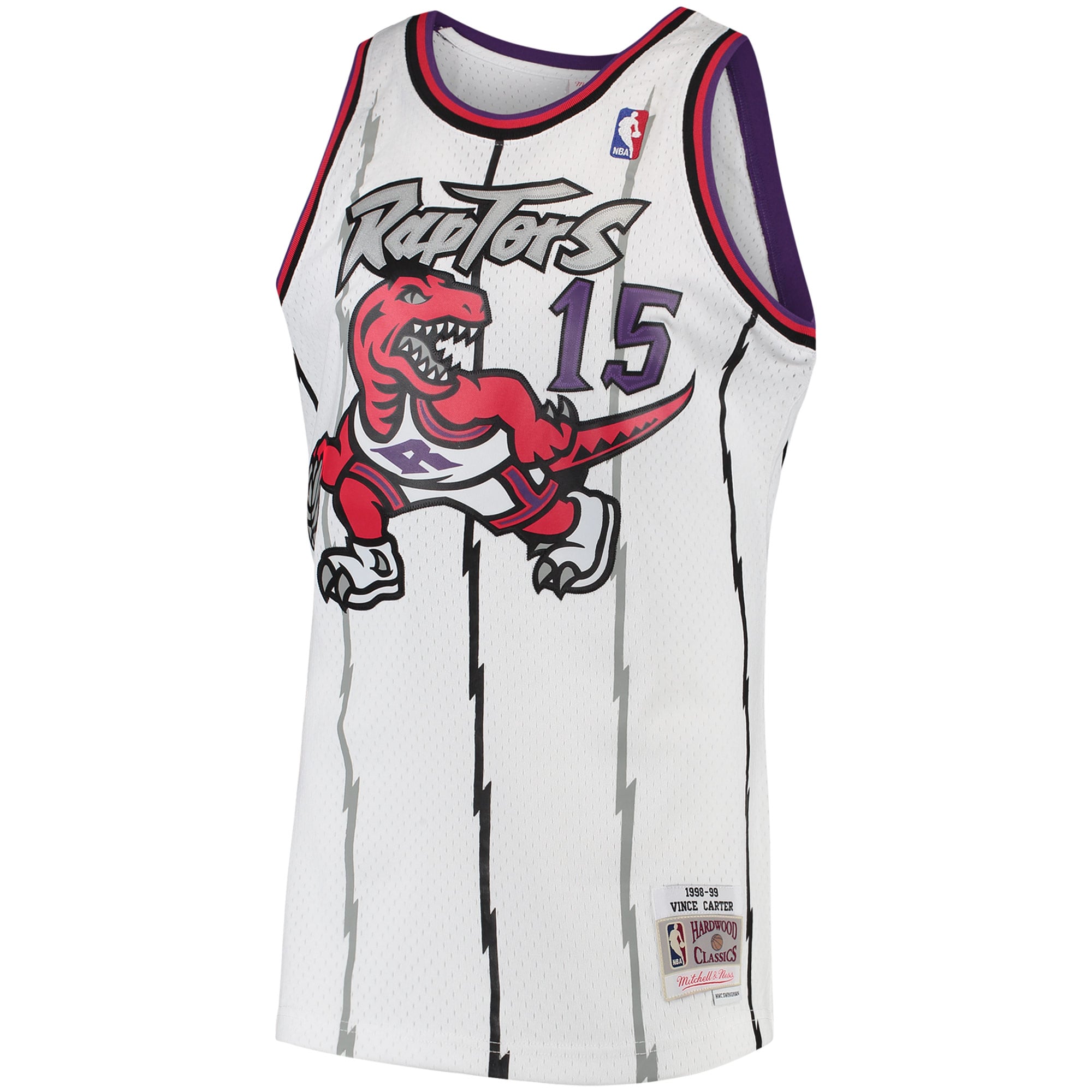 Vince Carter Toronto Raptors 1998/99 Hardwood Classics Swingman Jersey - White - Image 3