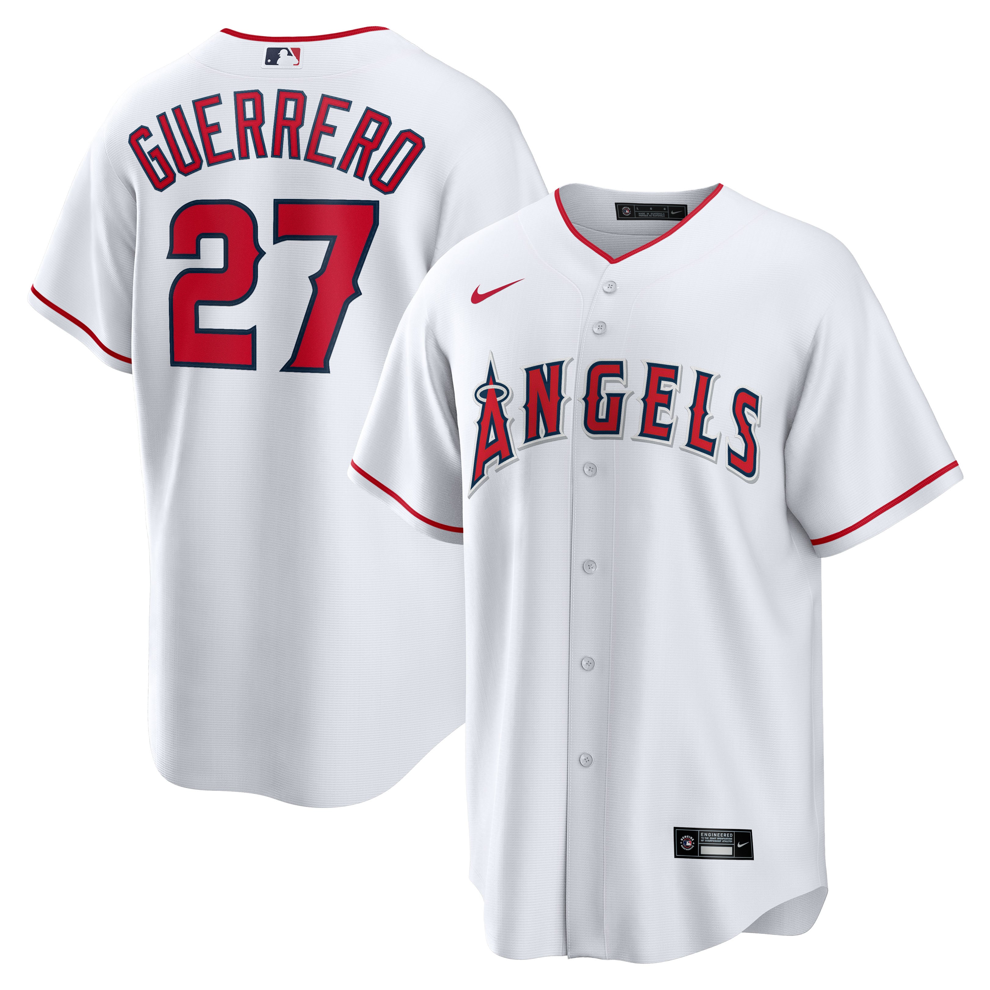 Vladimir Guerrero Los Angeles Angels Home Retired Player Jersey - White - Image 2