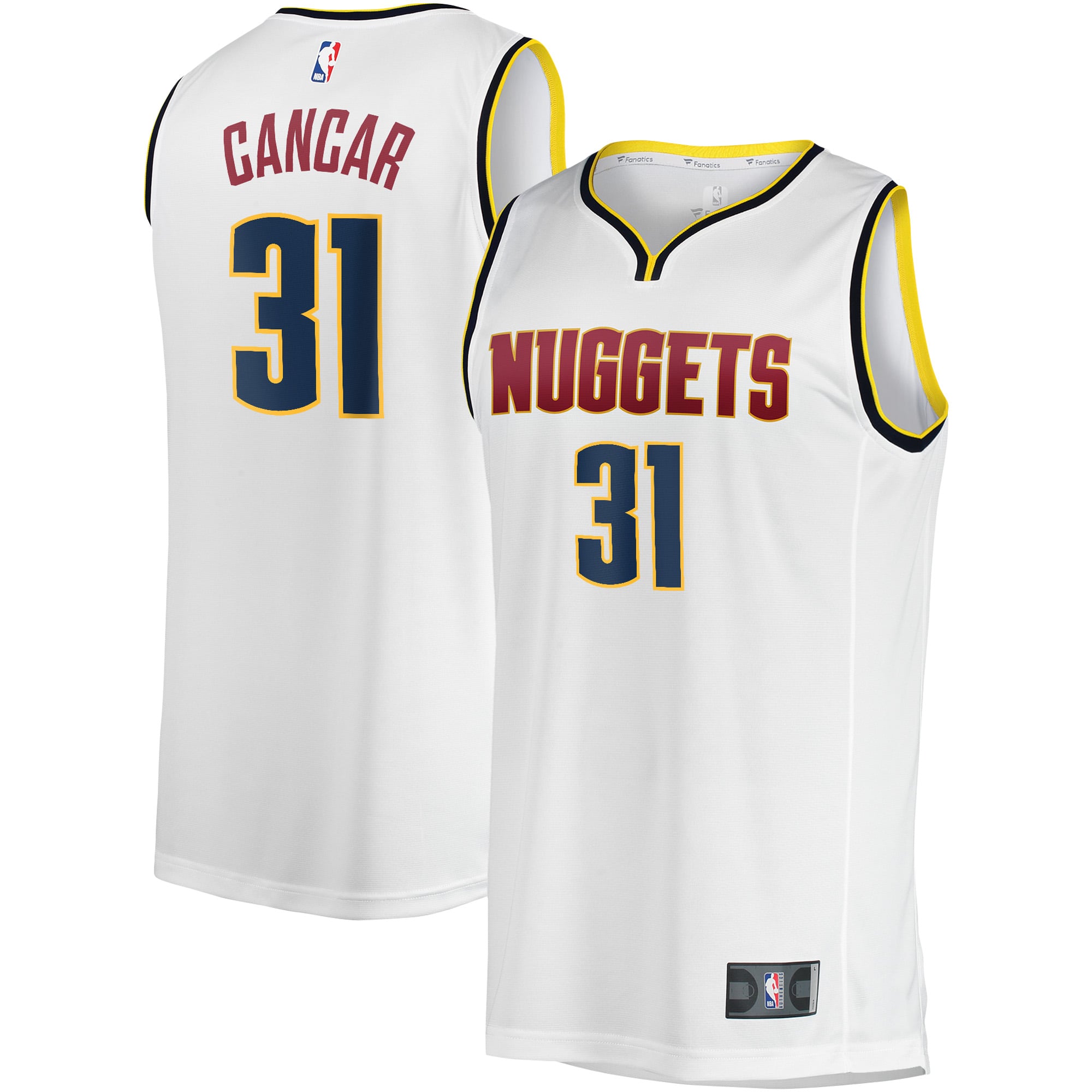 Vlatko Cancar Denver Nuggets Fast Break Player Jersey - Association Edition - White - Image 2