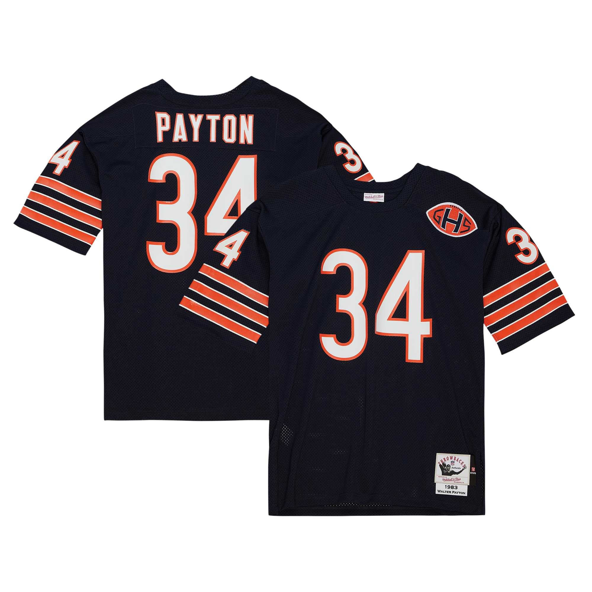 Walter Payton Chicago Bears 1983 Throwback Retired Player Jersey - Navy - Image 2