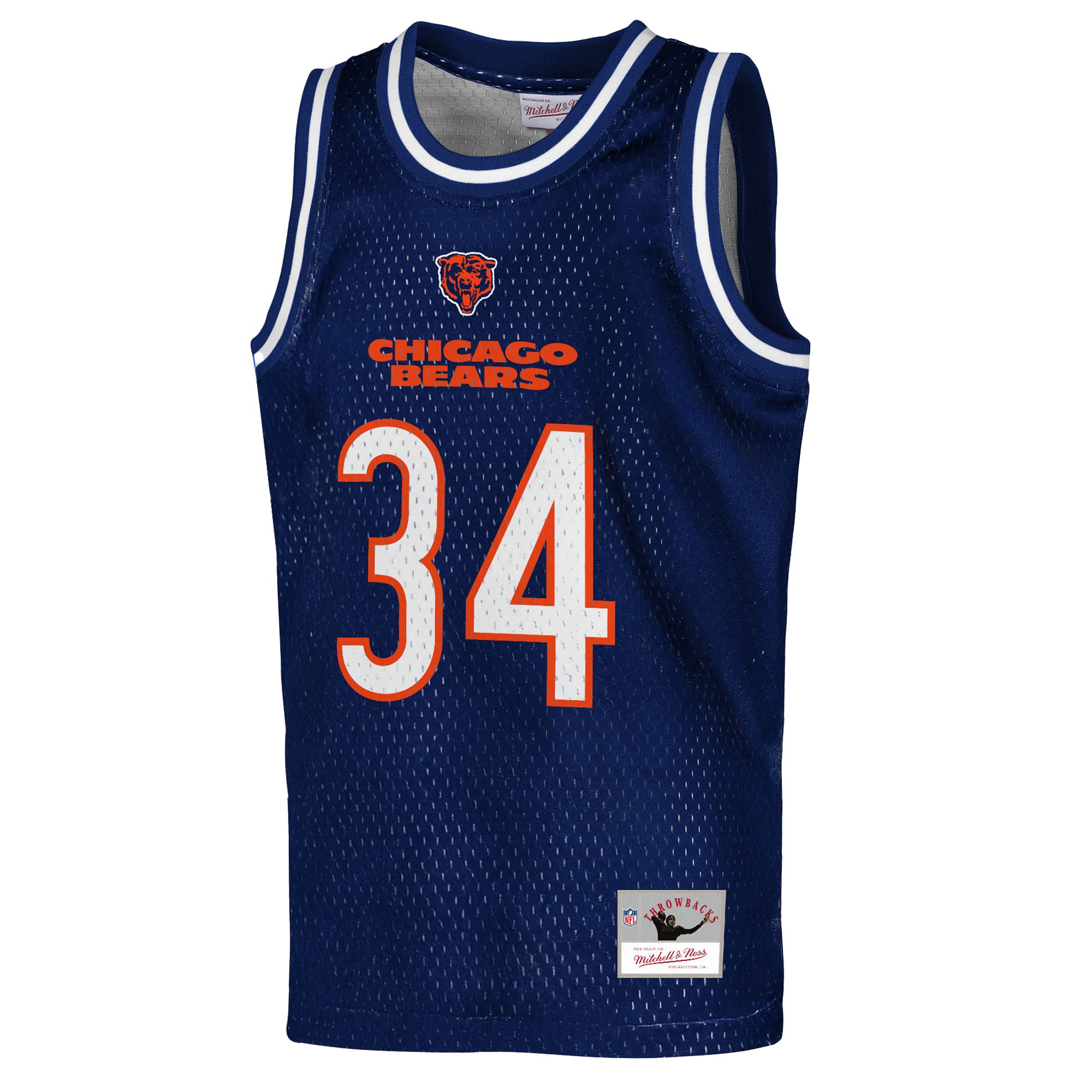 Walter Payton Chicago Bears Youth Retired Player Basketball Fashion Jersey - Navy - Image 3