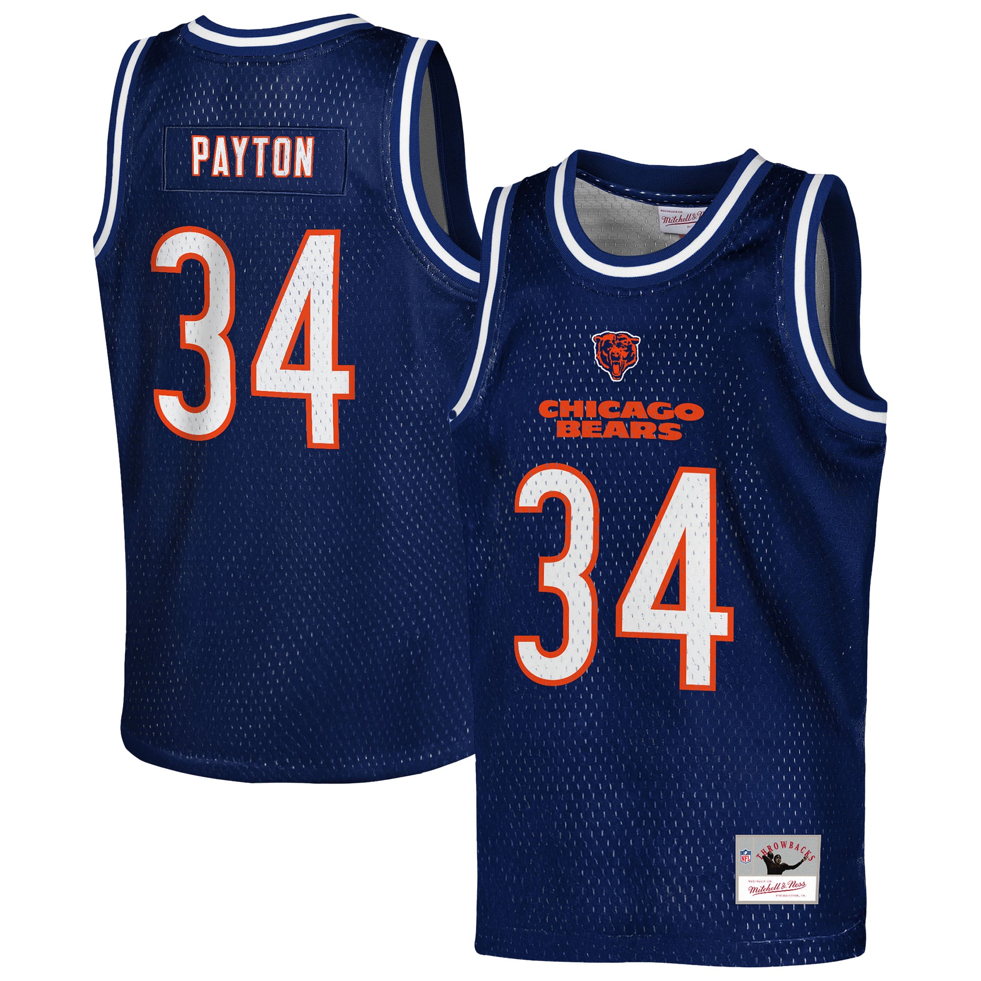 Walter Payton Chicago Bears Youth Retired Player Basketball Fashion Jersey - Navy - Image 2