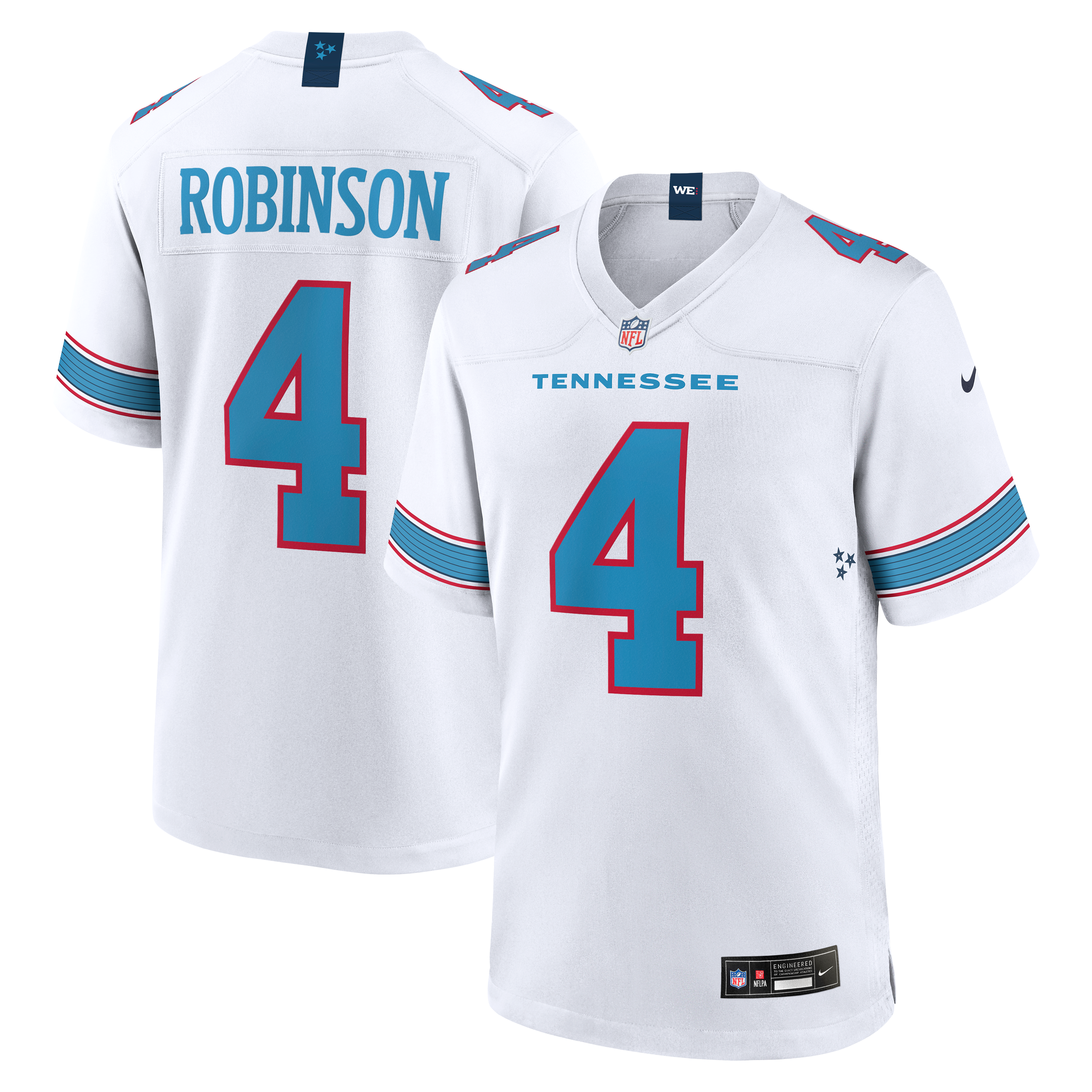 Wan'Dale Robinson Tennessee Titans Game Jersey - White - Image 2