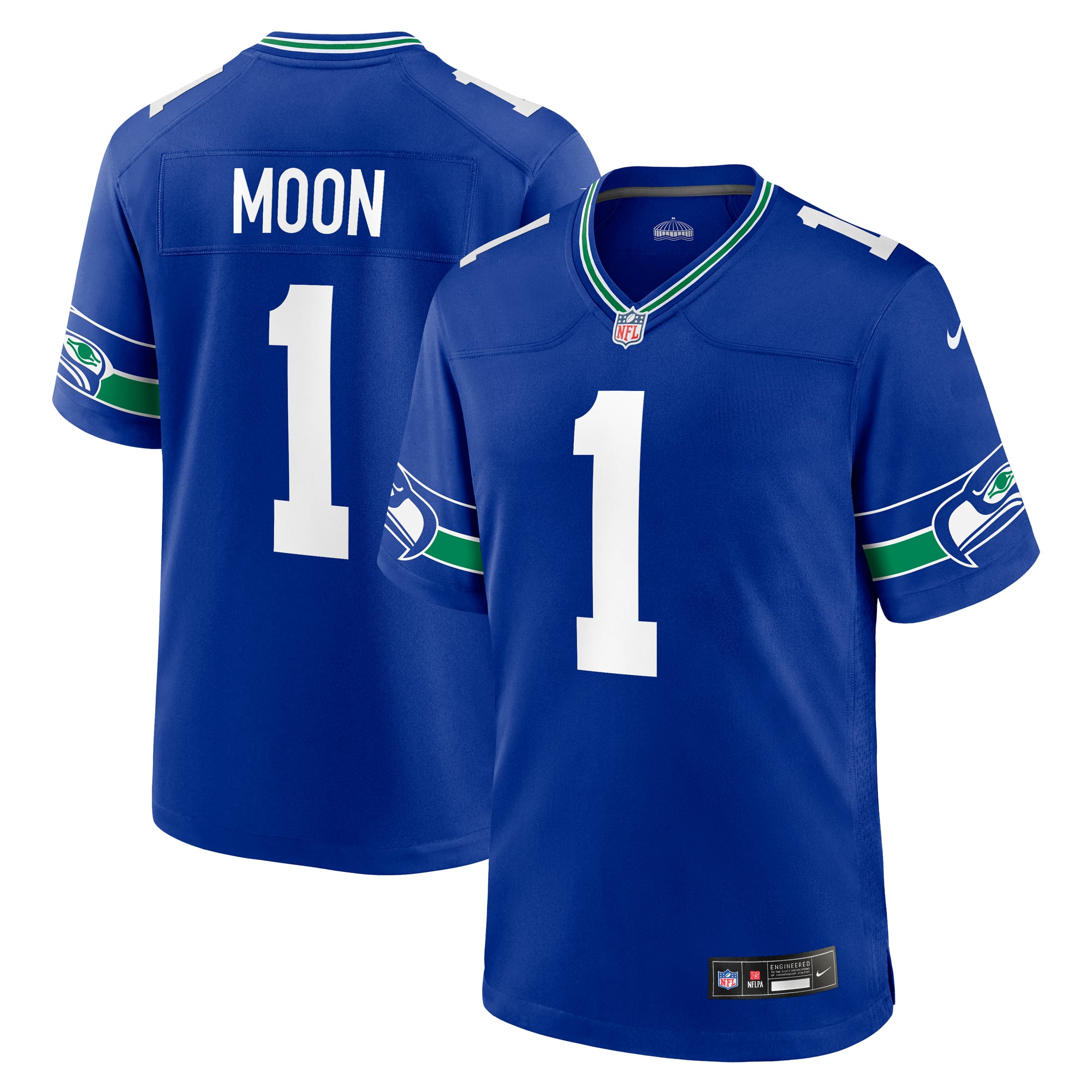 Warren Moon Seattle Seahawks Retired Player Alternate Game Jersey - Royal - Image 2