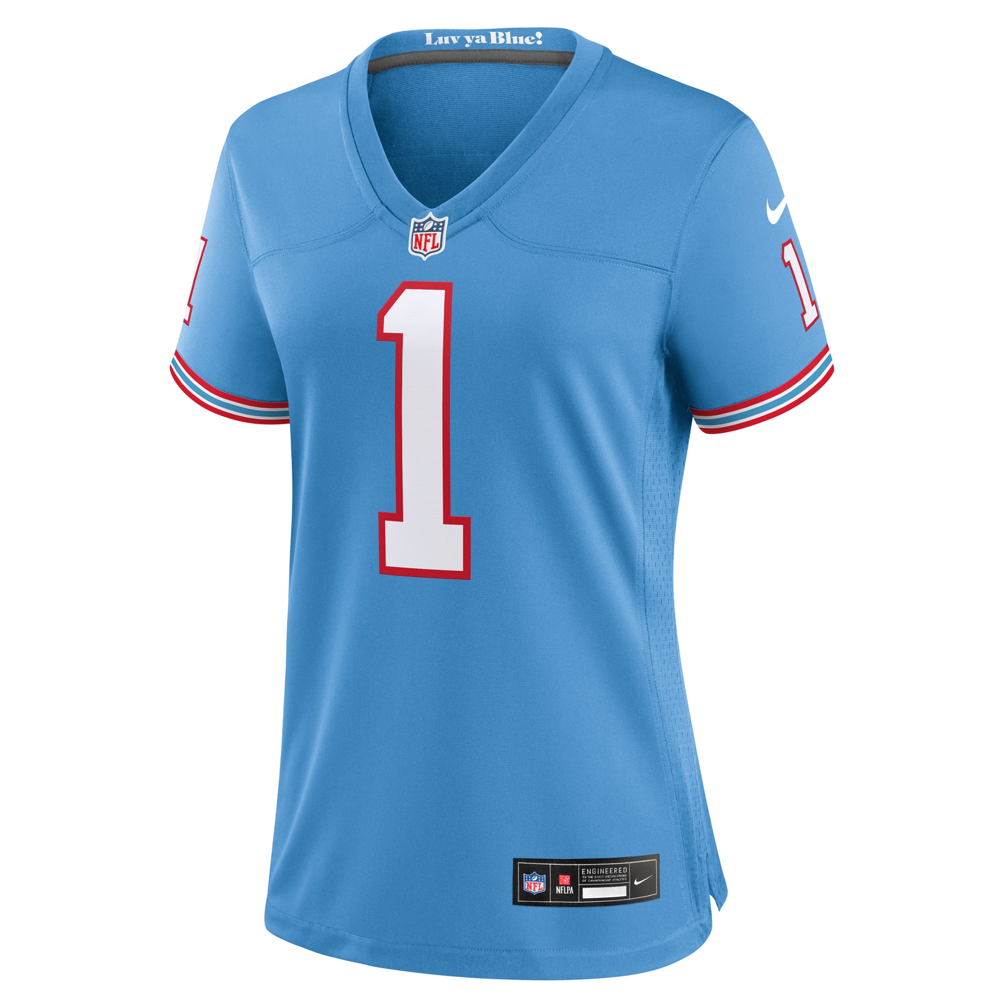 Warren Moon Tennessee Titans Women's Oilers Throwback Retired Player Game Jersey - Light Blue - Image 3