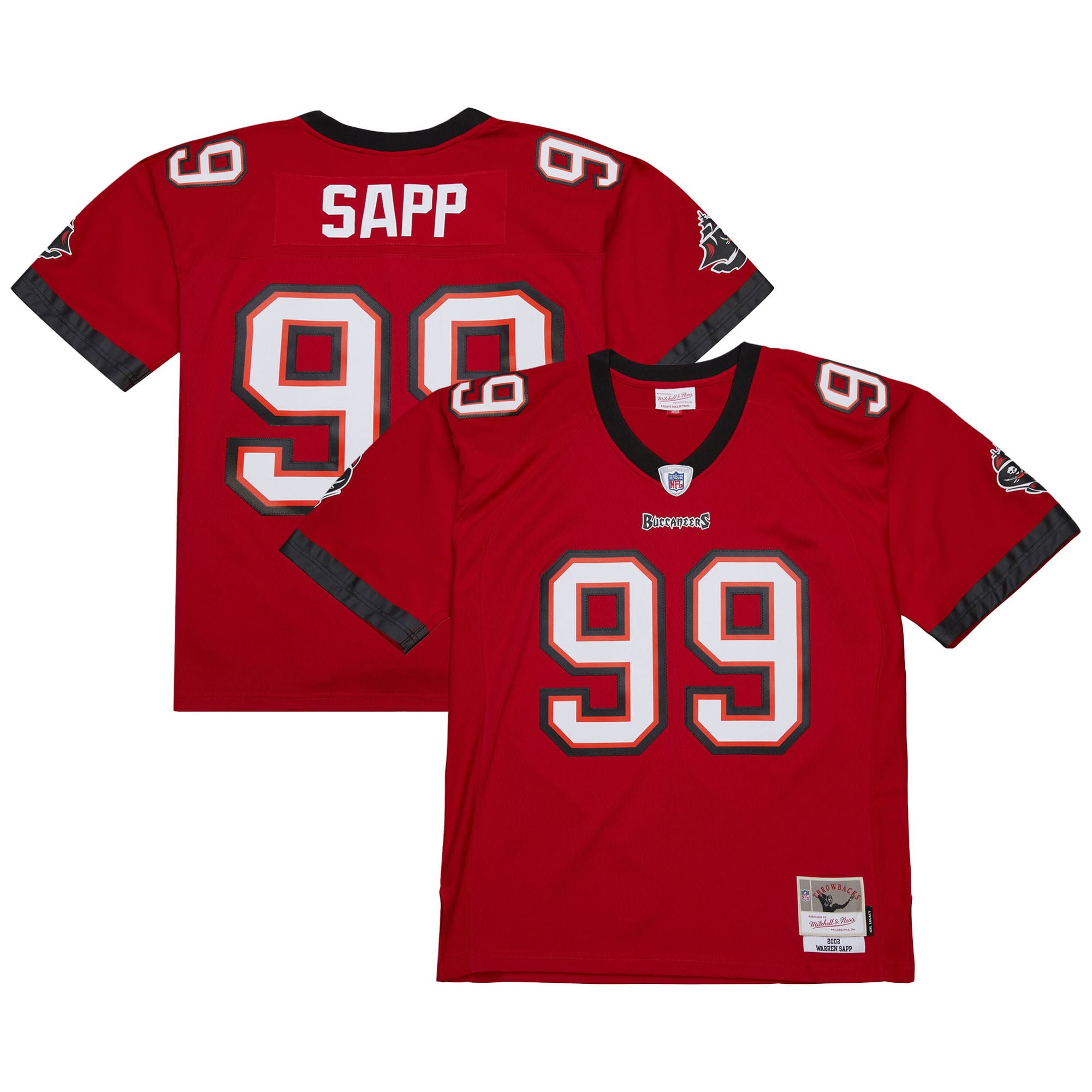 Warren Sapp Tampa Bay Buccaneers 2002 Legacy Jersey - Red