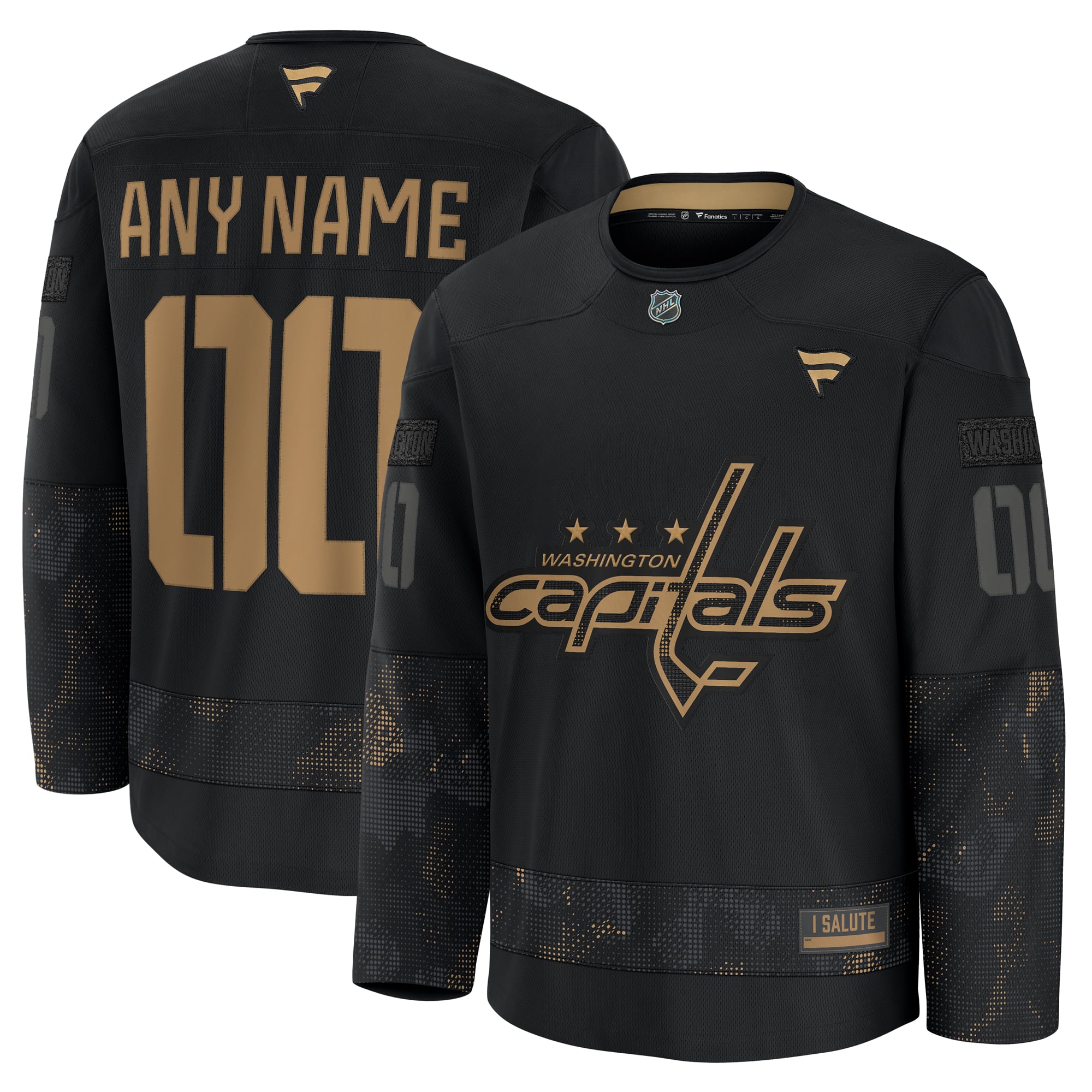 Washington Capitals 2024 Military Appreciation Custom Practice Jersey - Black - Image 2