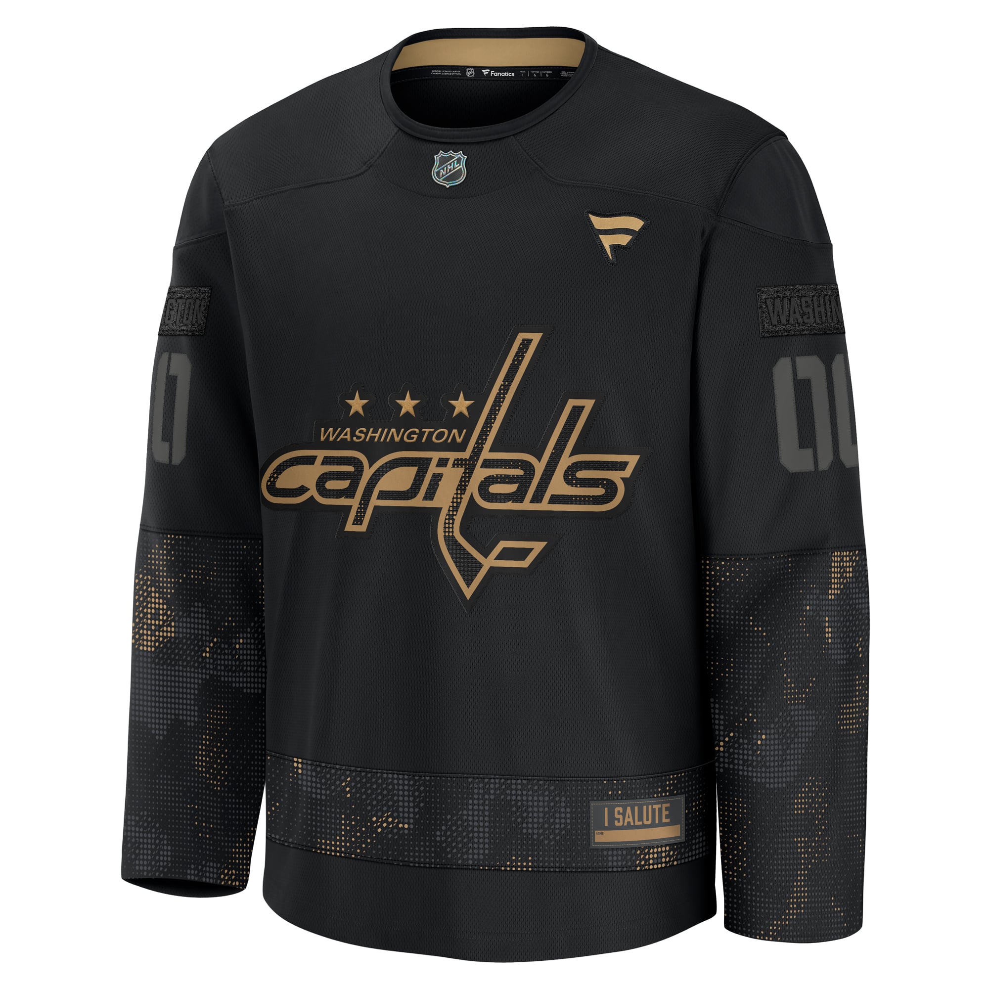 Washington Capitals 2024 Military Appreciation Custom Practice Jersey - Black - Image 3