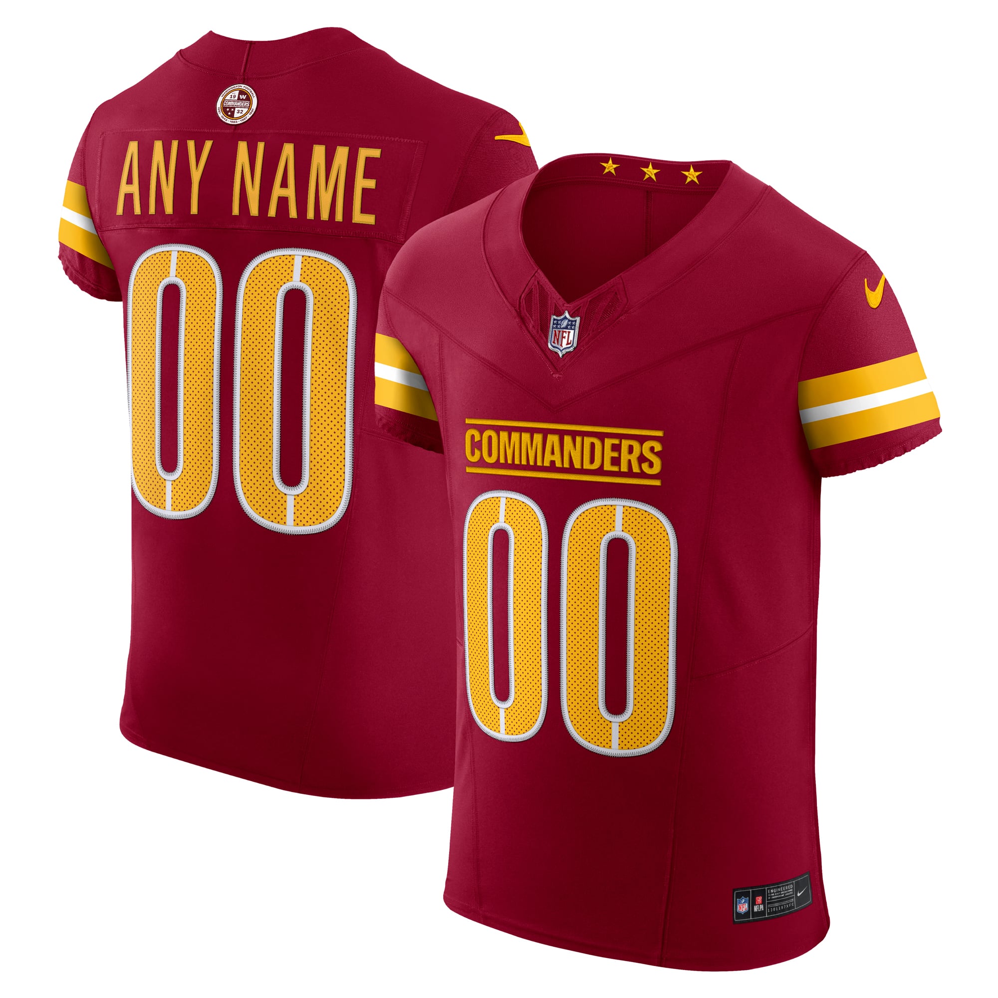 Washington Commanders Alternate Vapor F.U.S.E. Elite Custom Jersey - Burgundy