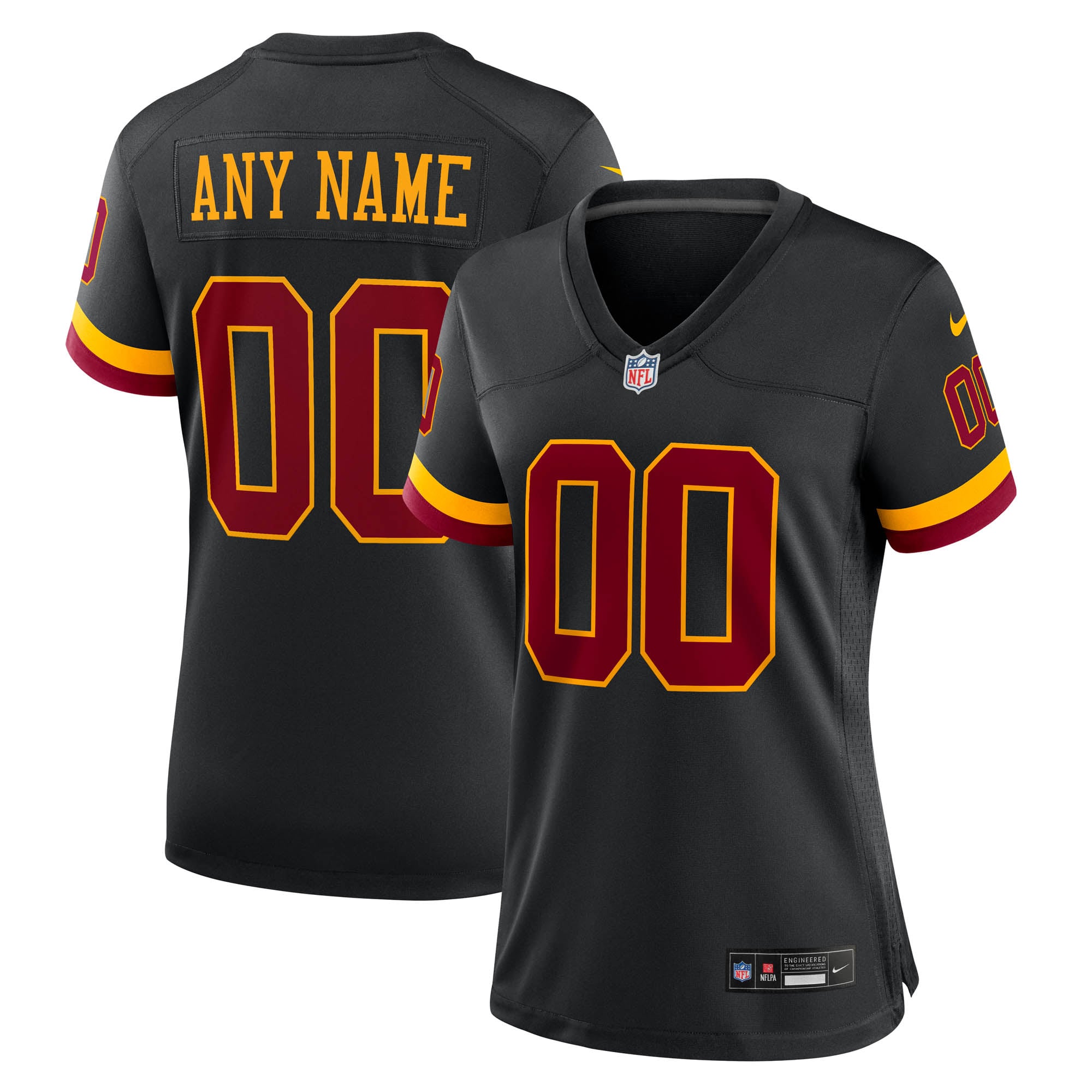 Washington Commanders Women's Hail Raiser Alternate Custom Game Jersey - Black - Image 2