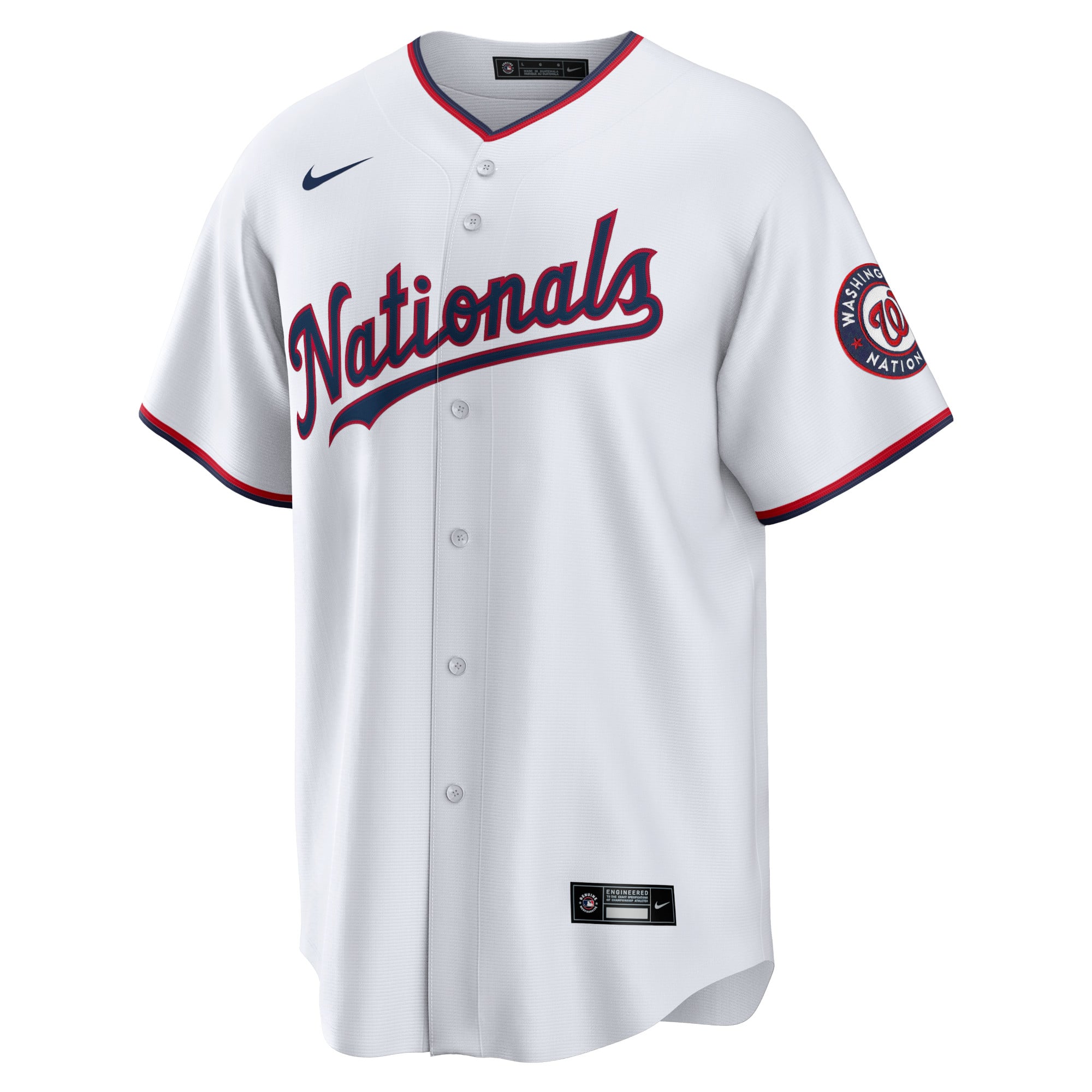 Washington Nationals Home Blank Jersey - White - Image 3