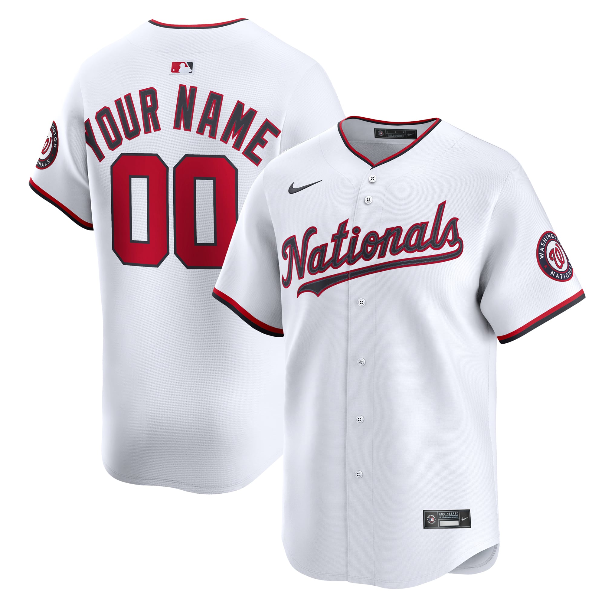 Washington Nationals Home Limited Custom Jersey - White - Image 2