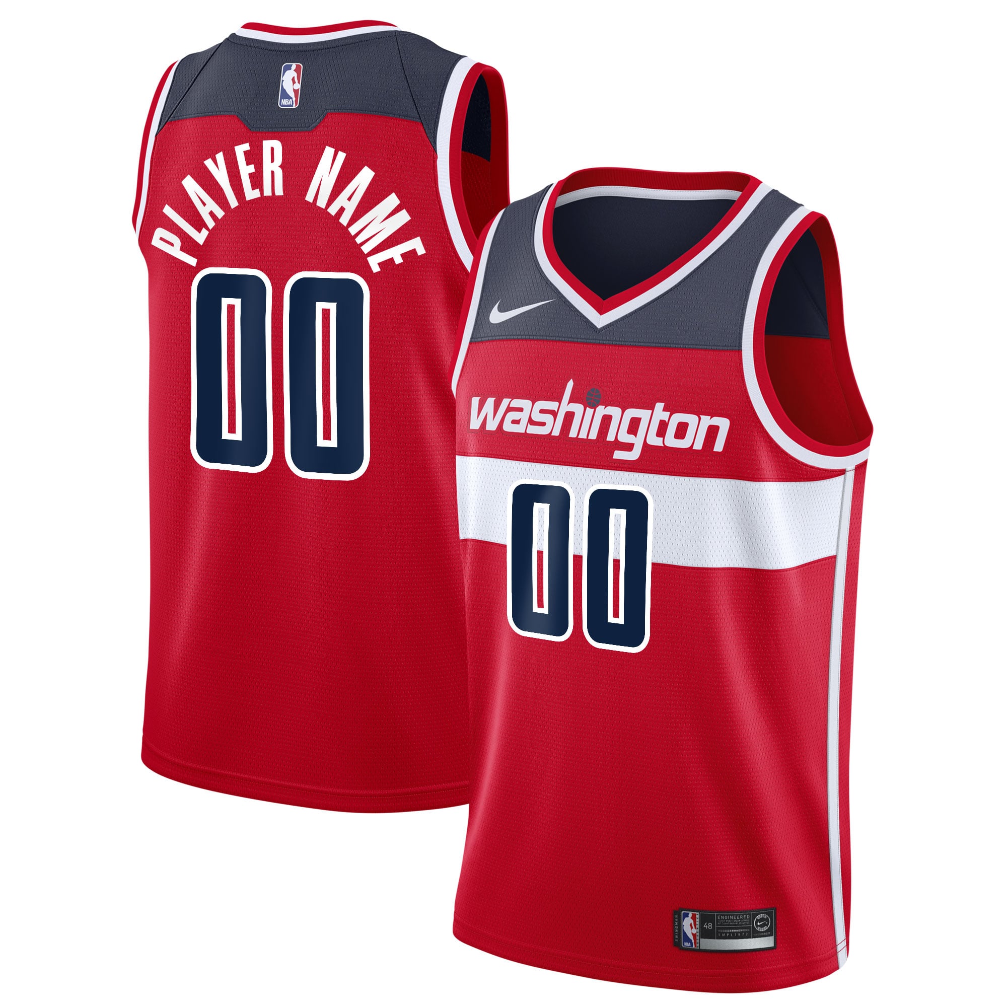 Washington Wizards 2020/21 Swingman Custom Jersey - Association Edition - Red - Image 2